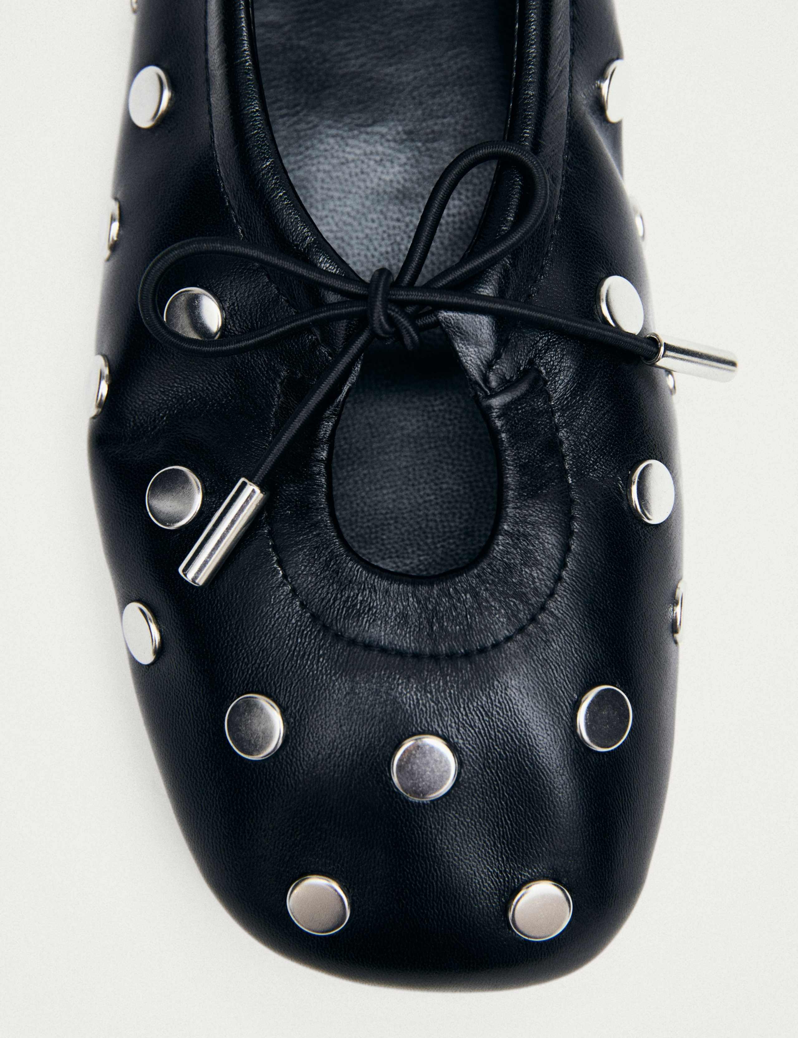 Rosalind All Studs Leather Flat Ballet Pumps 7 of 7