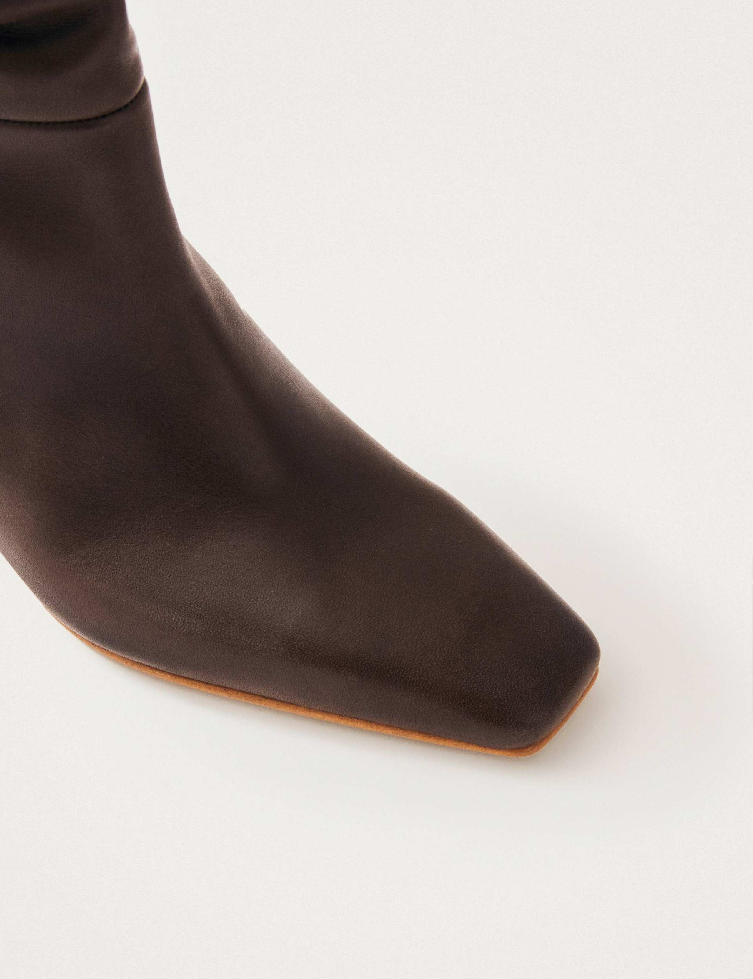Kalila Brown Leather Kitten Heel Boots 4 of 6