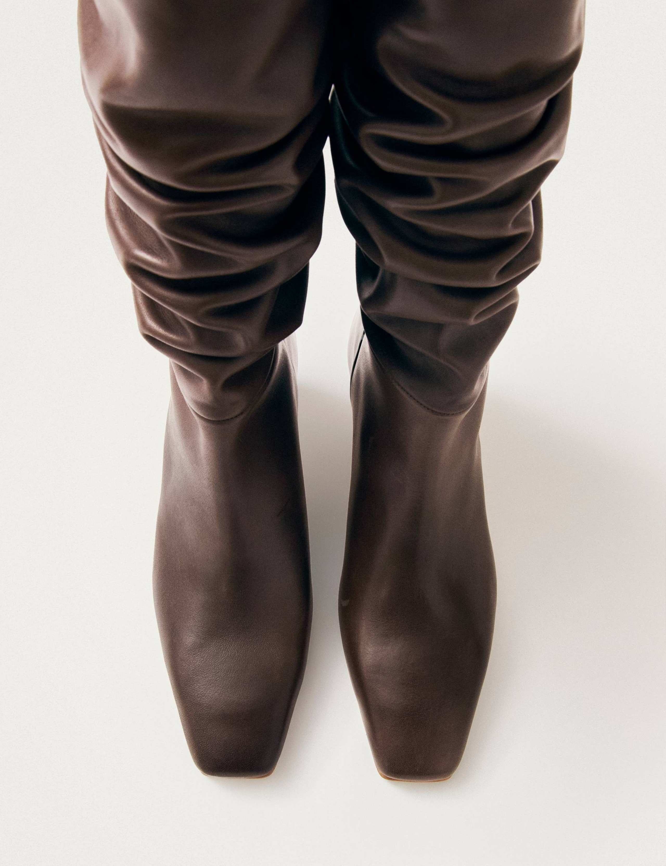 Kalila Brown Leather Kitten Heel Boots 5 of 6