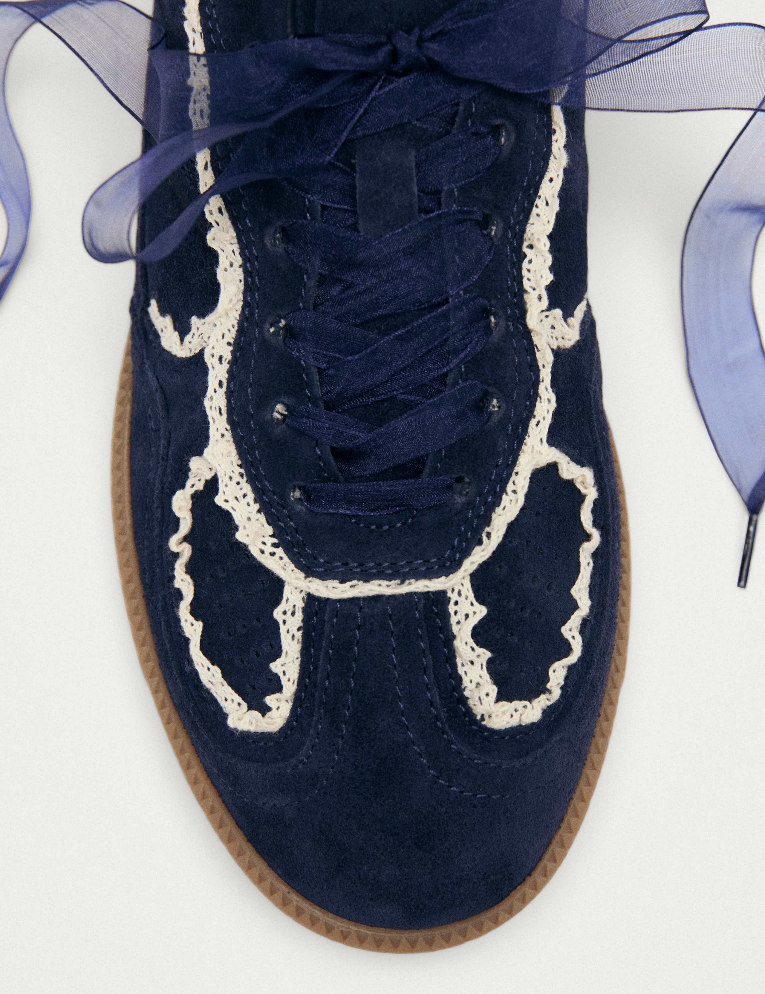 Suede Crochet-Style Trim Trainers 5 of 7
