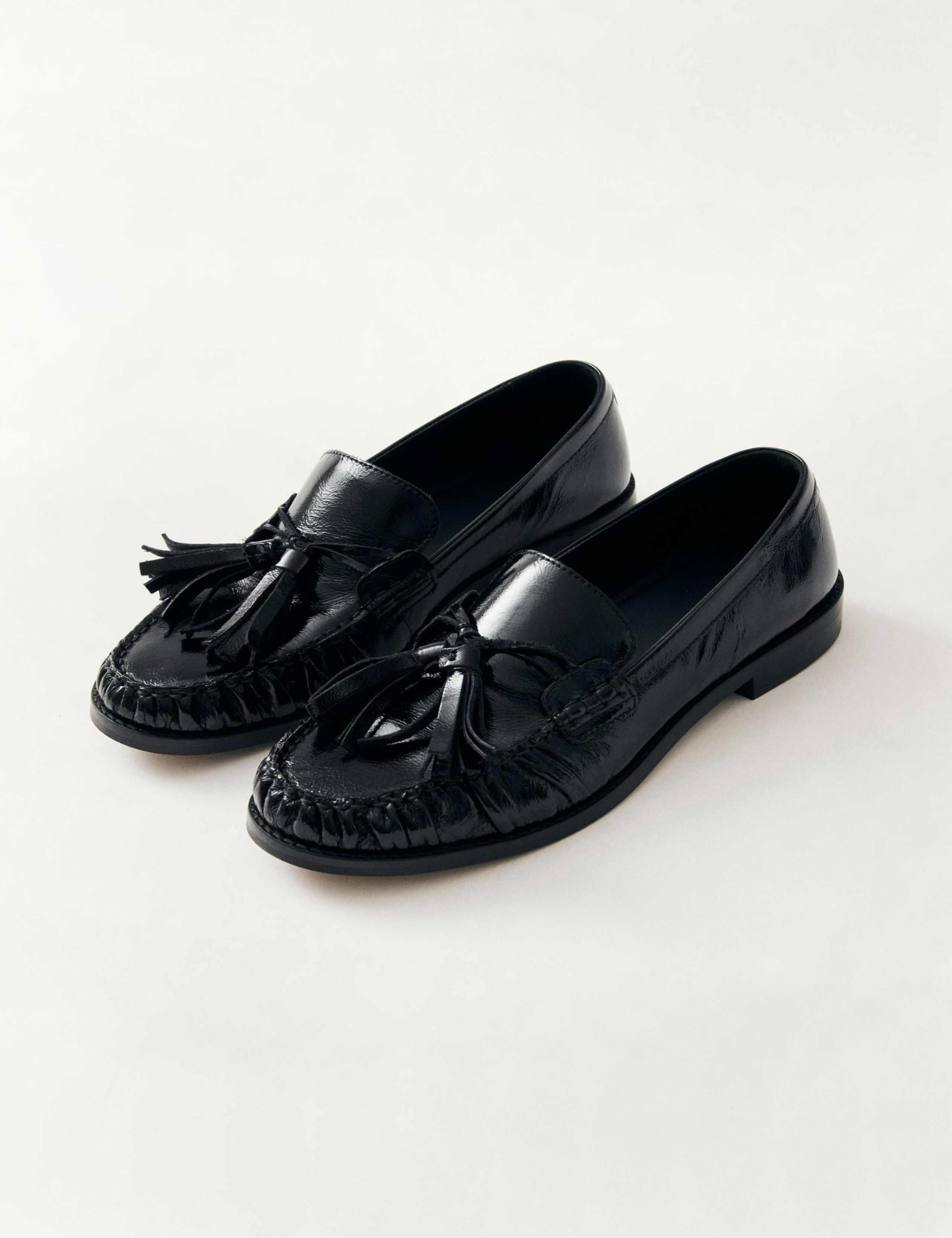Marietta Onix Leather Tassel Flat Loafers 2 of 5