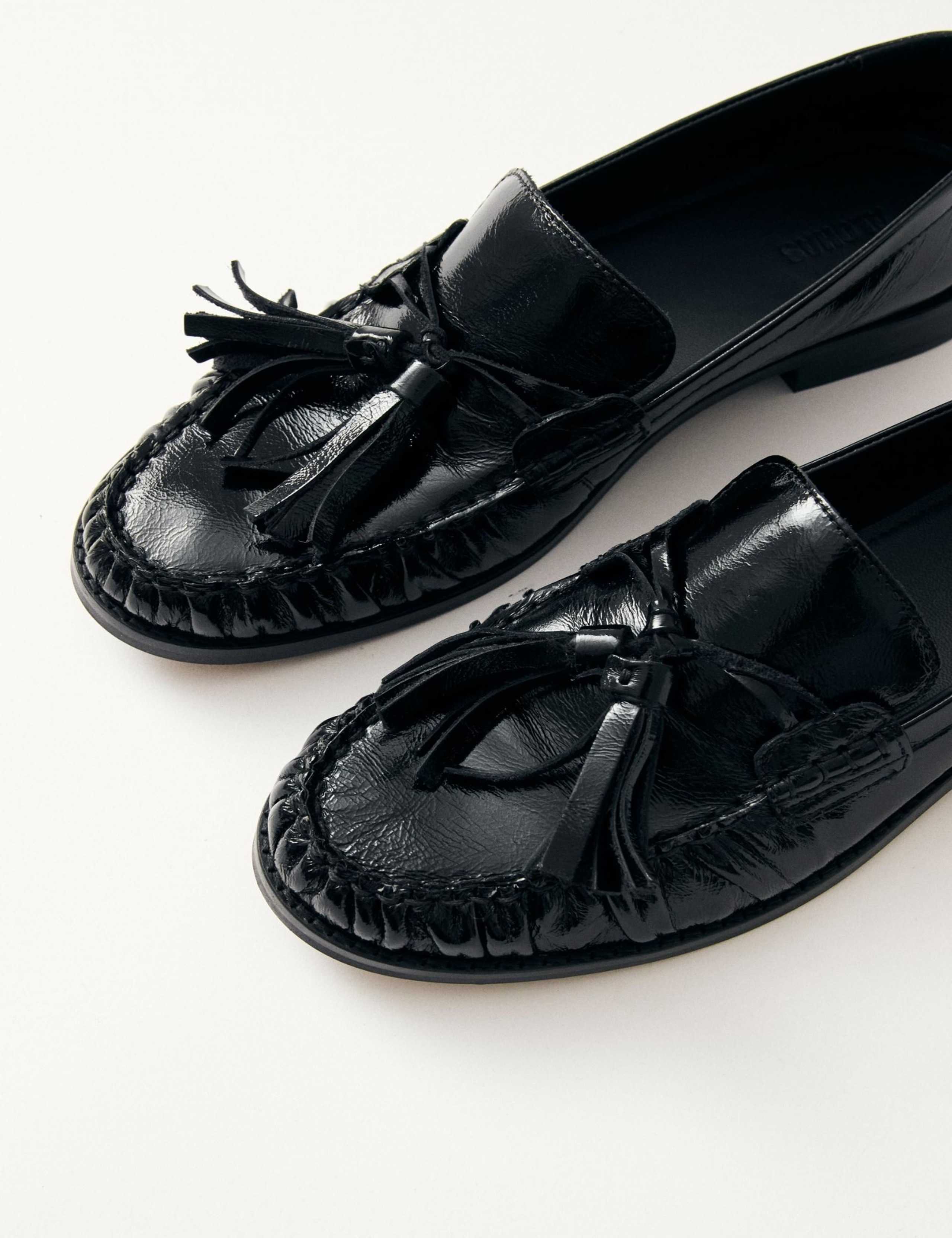 Marietta Onix Leather Tassel Flat Loafers 3 of 5