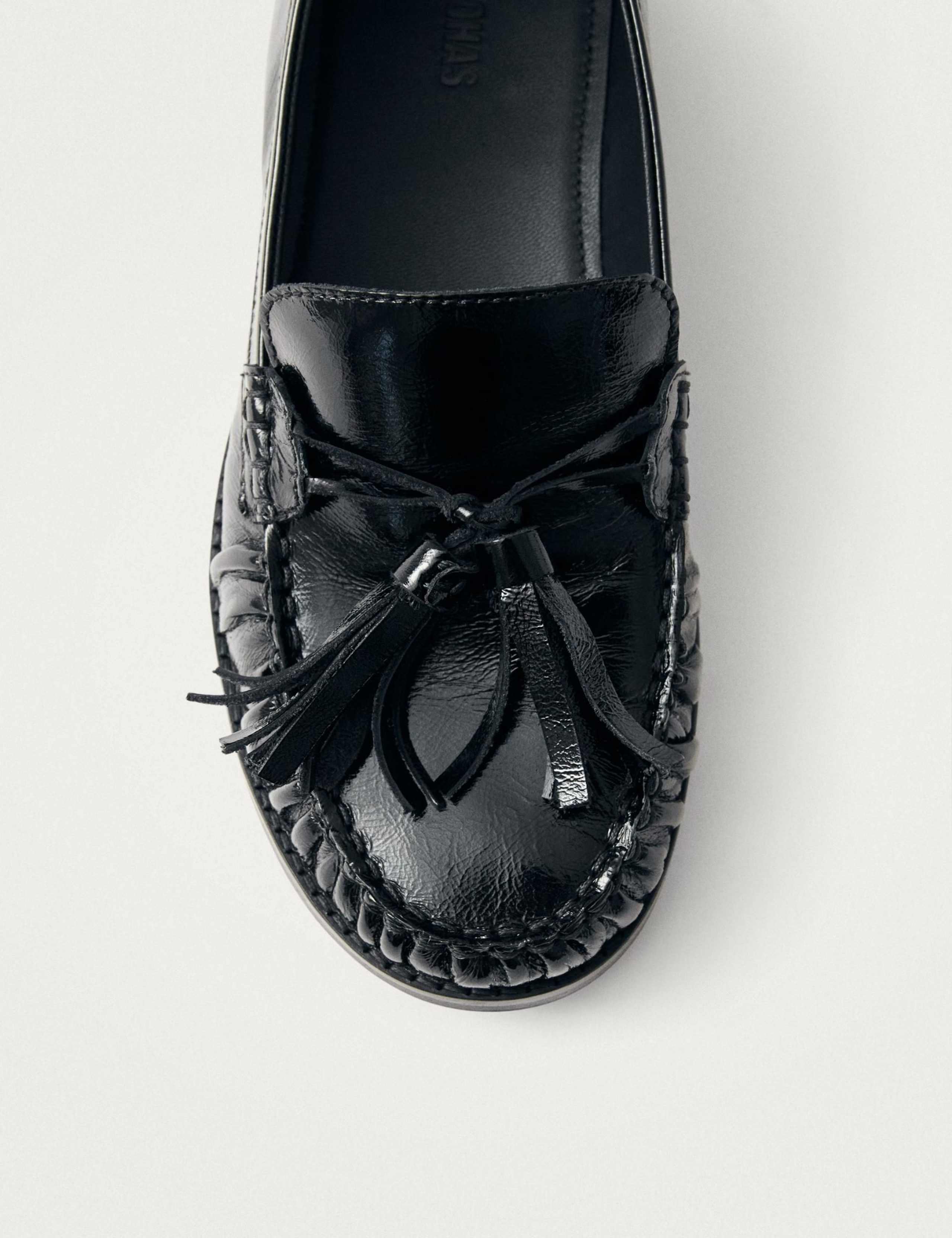 Marietta Onix Leather Tassel Flat Loafers 4 of 5