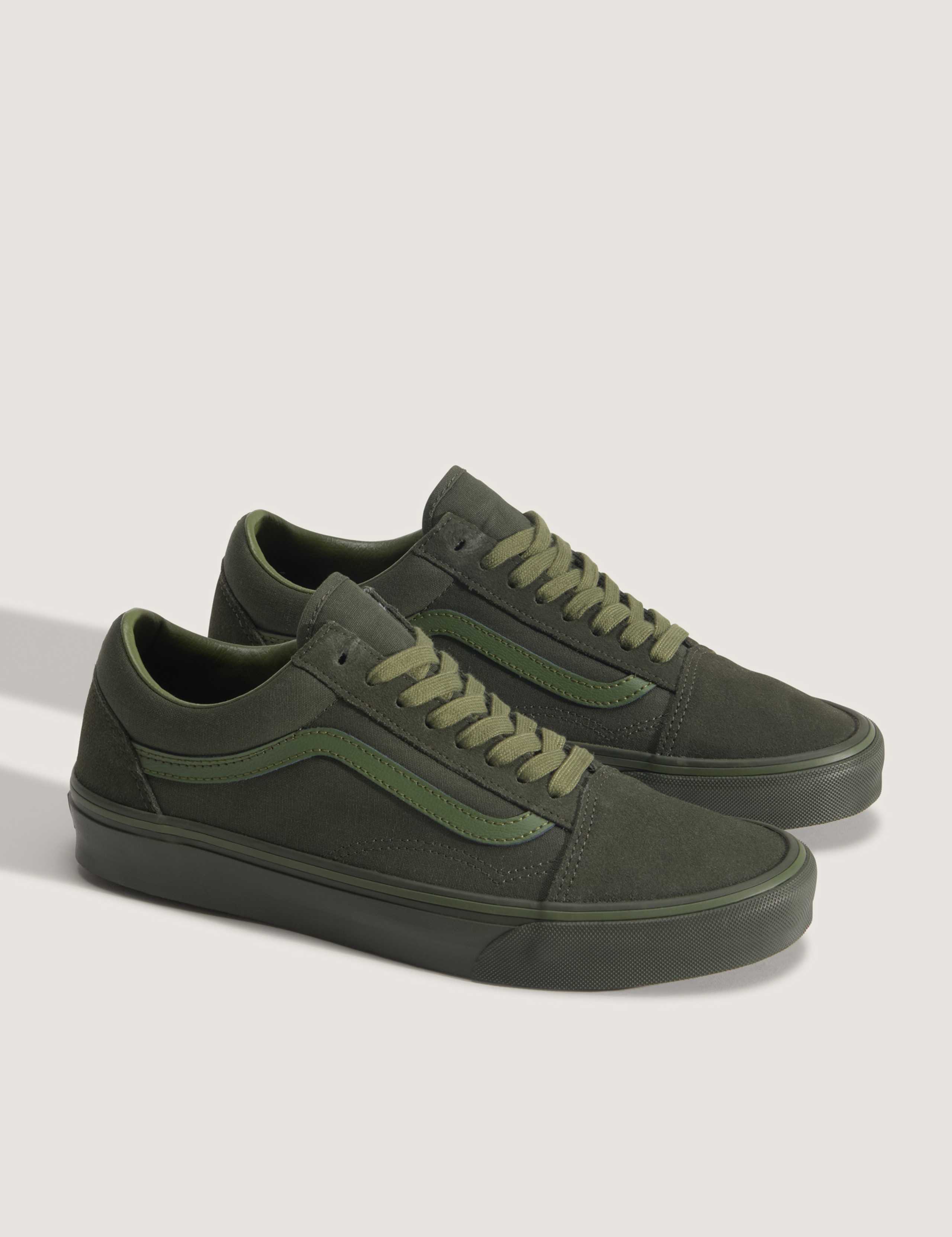 Old Skool Leather & Canvas Lace Up Trainers 2 of 5