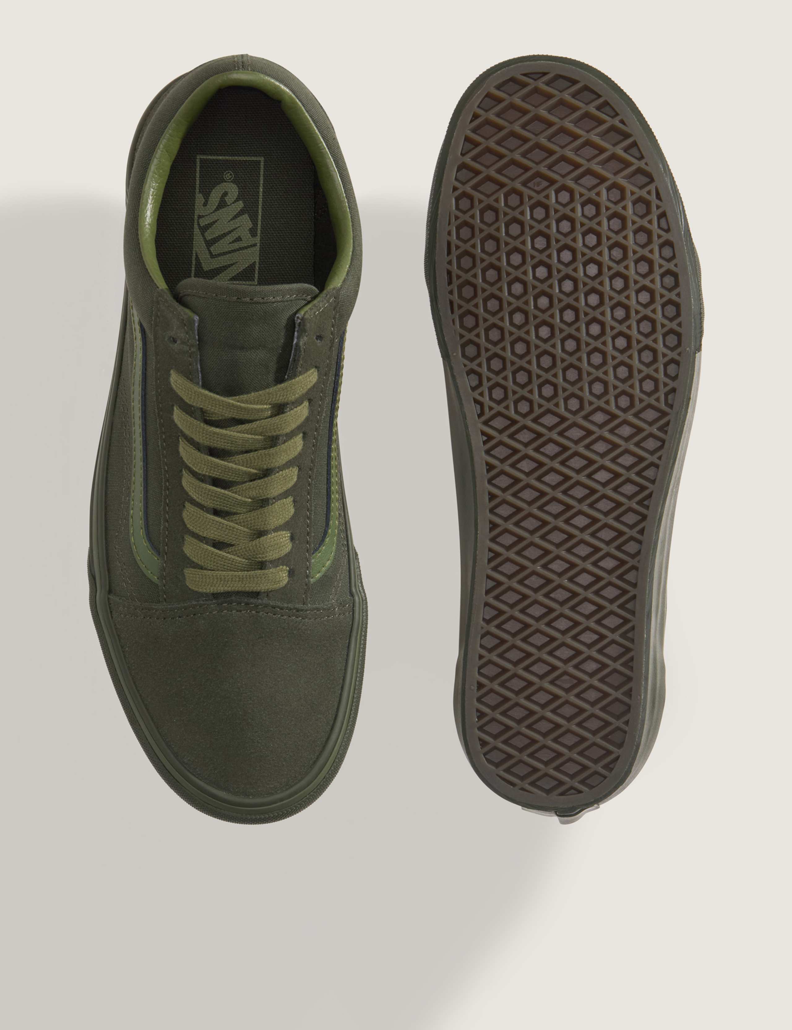 Old Skool Leather & Canvas Lace Up Trainers 3 of 5