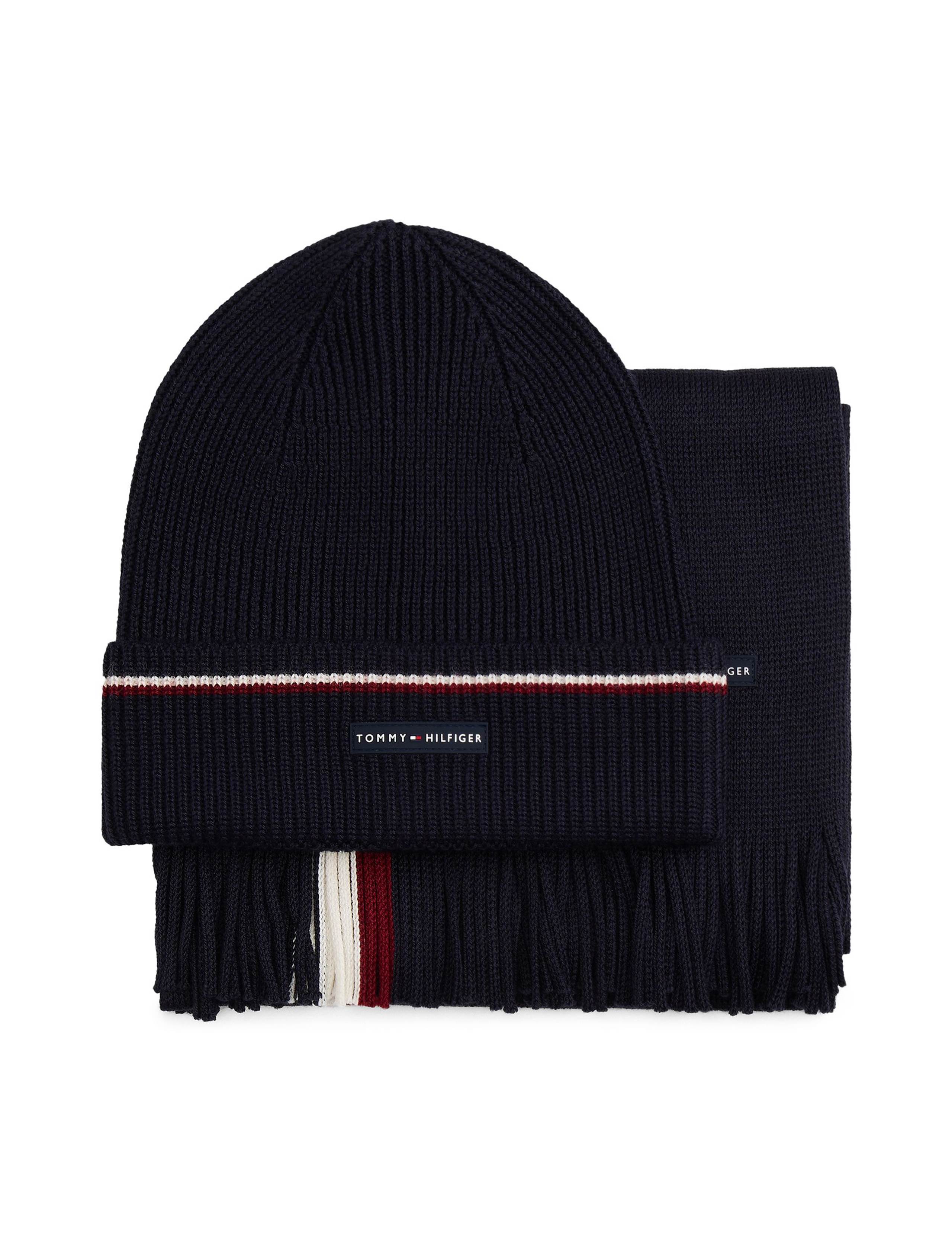 Wool Blend Knitted Stripe Hat & Scarf Set 2 of 5