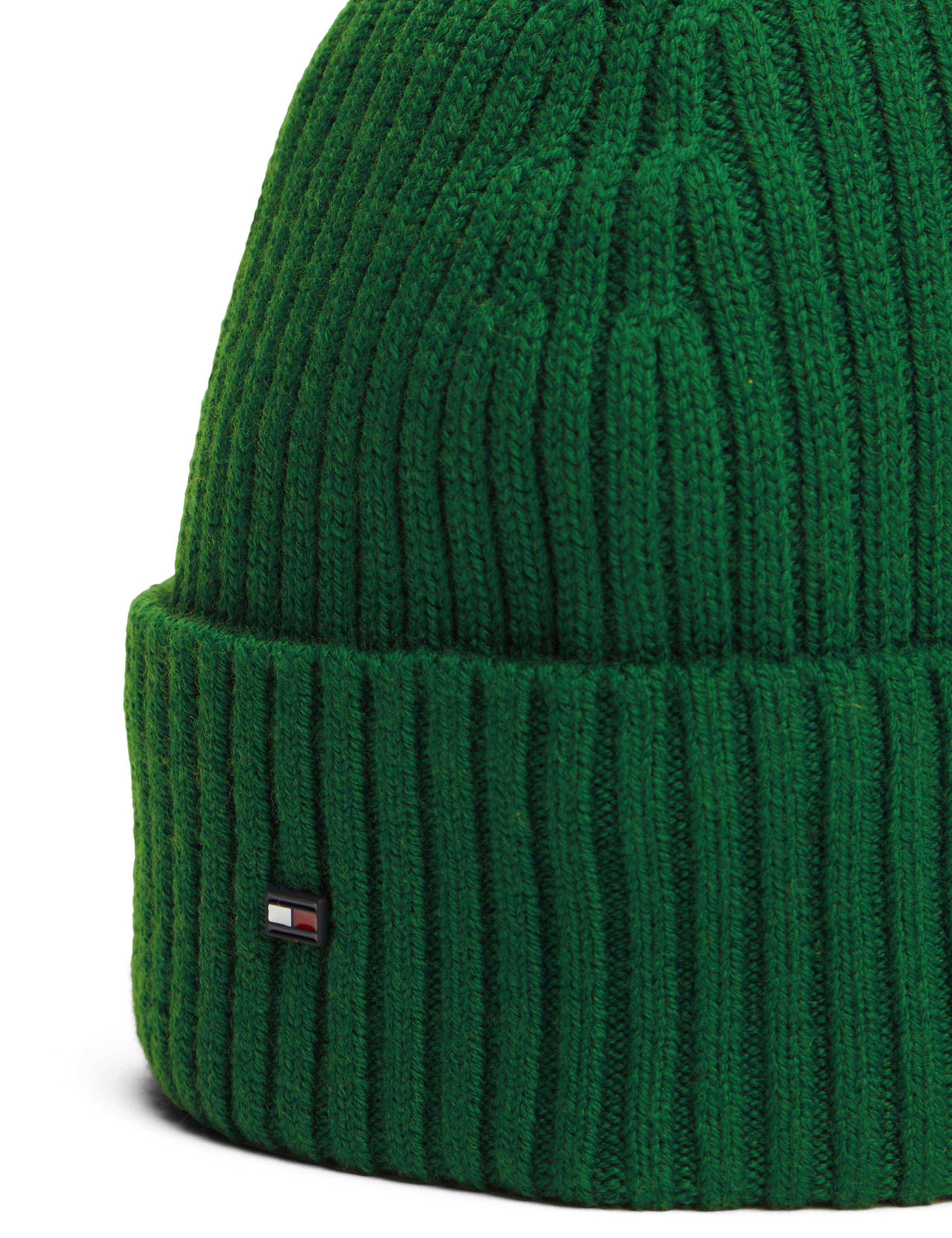 Pure Wool Knitted Rib Turn Up Beanie Hat 4 of 4