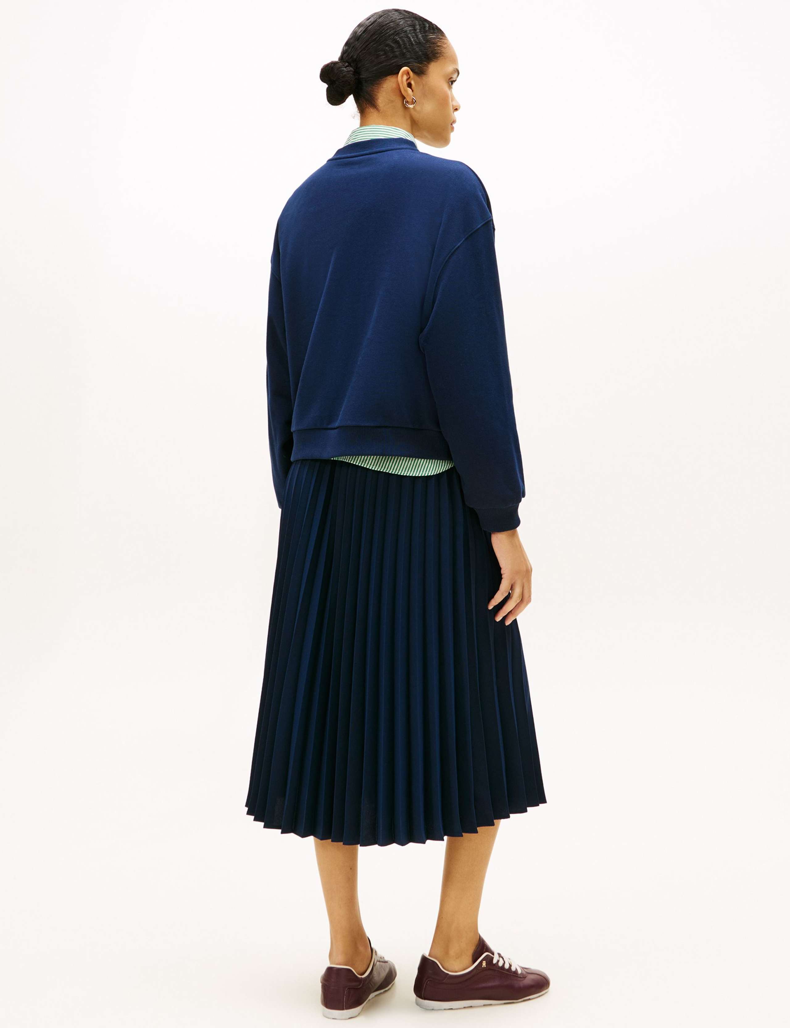 Pure Cotton Slogan Button Detail Sweatshirt 4 of 5