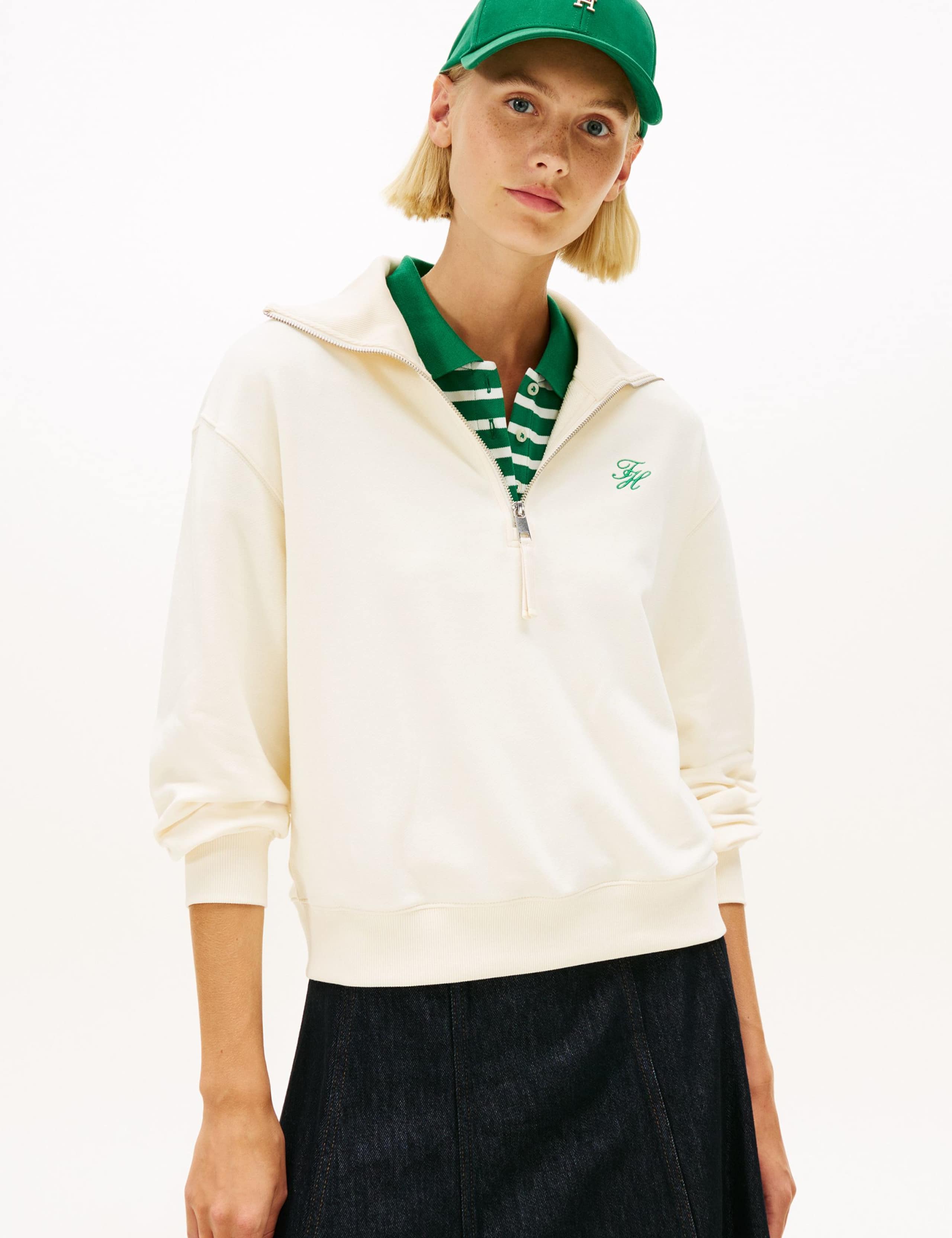 Cotton Rich Collared Half Zip Sweatshirt 1 of 5