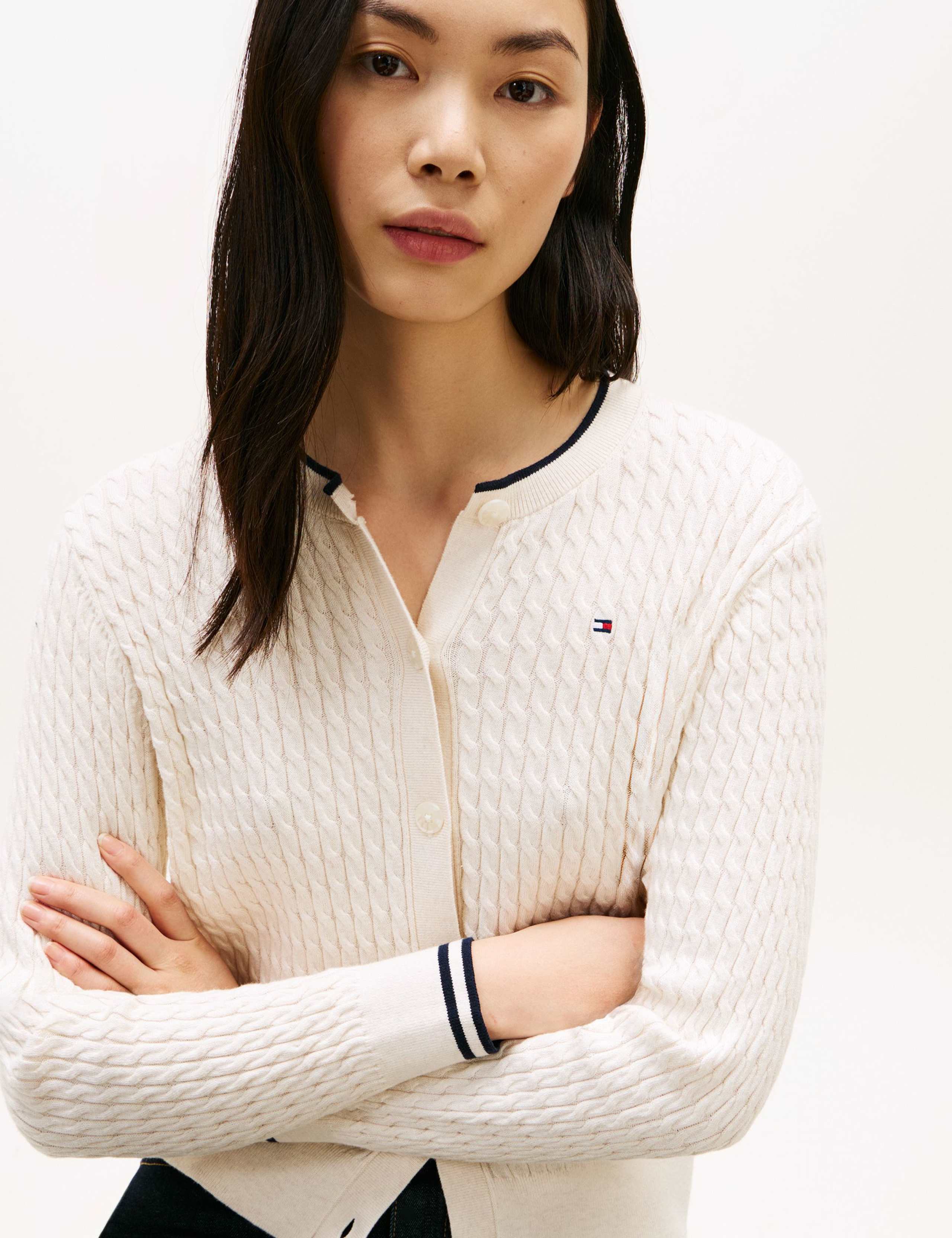 Pure Cotton Textured Crew Neck Cardigan 5 of 5