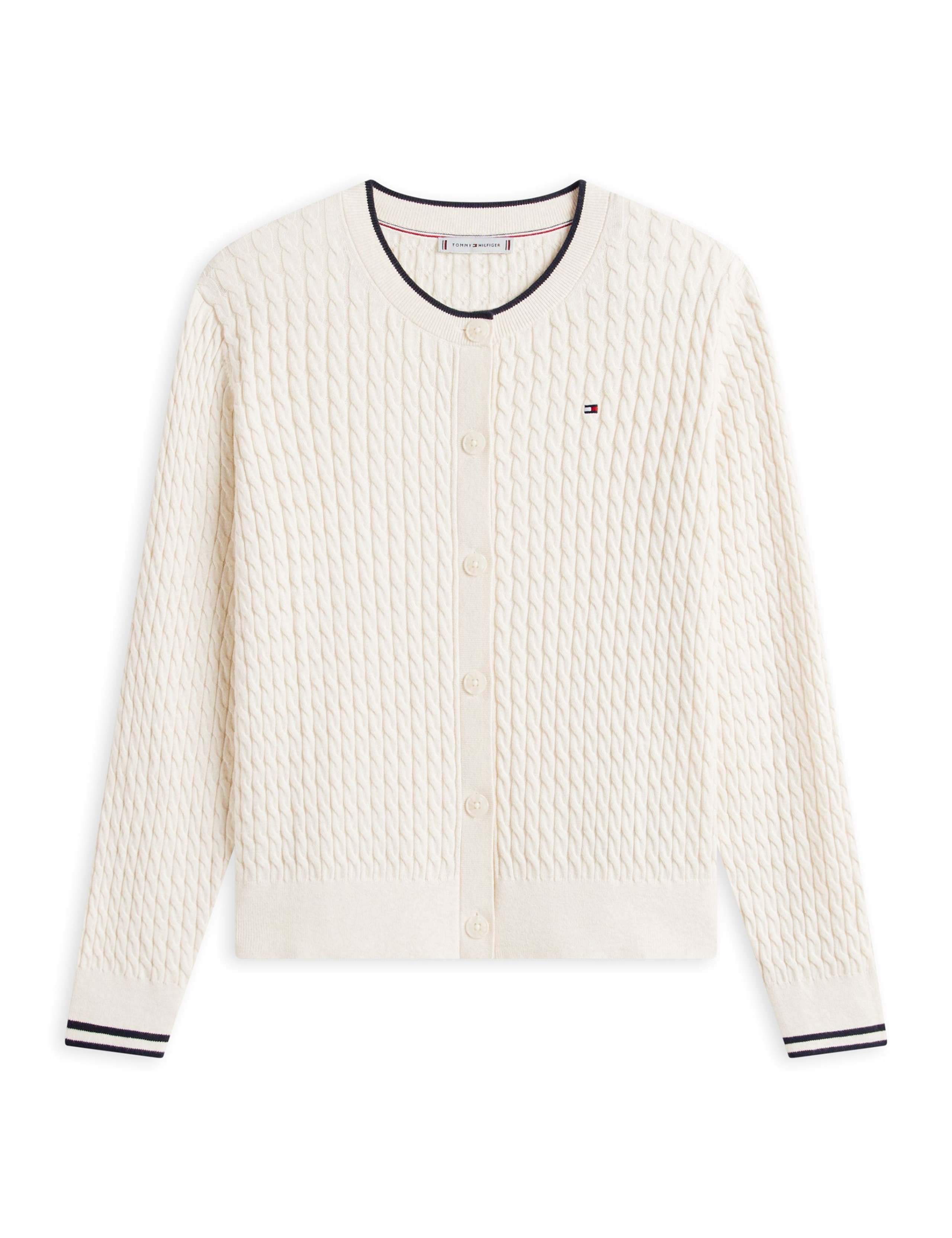 Pure Cotton Textured Crew Neck Cardigan 2 of 5