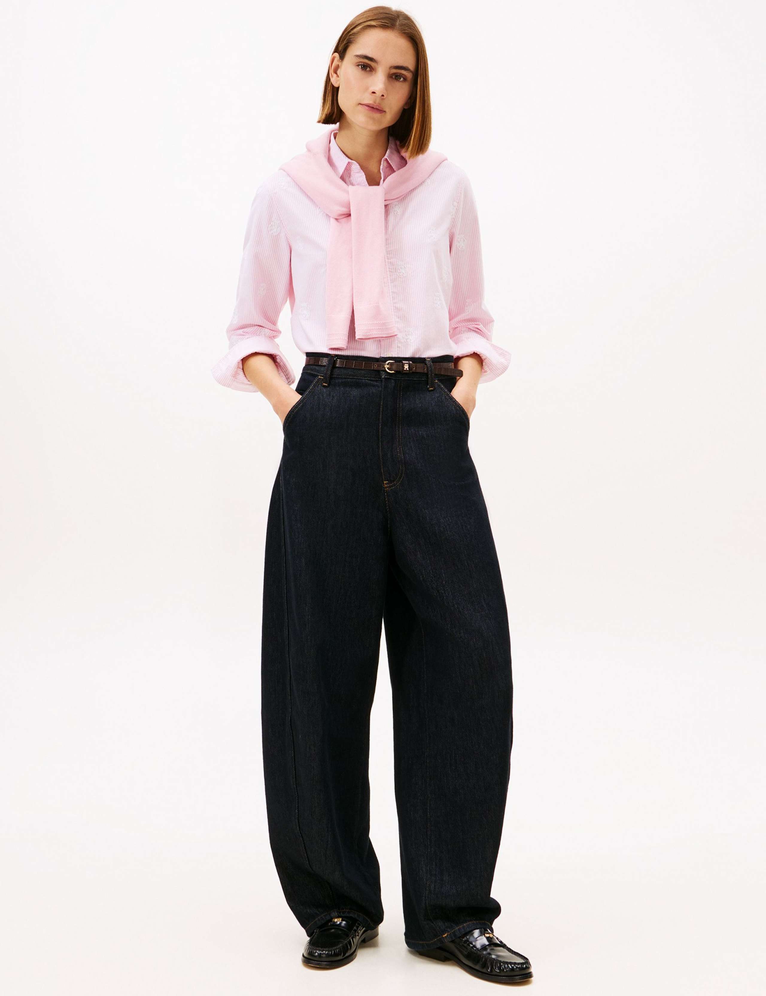 Pure Cotton Striped Embroidered Shirt 3 of 5