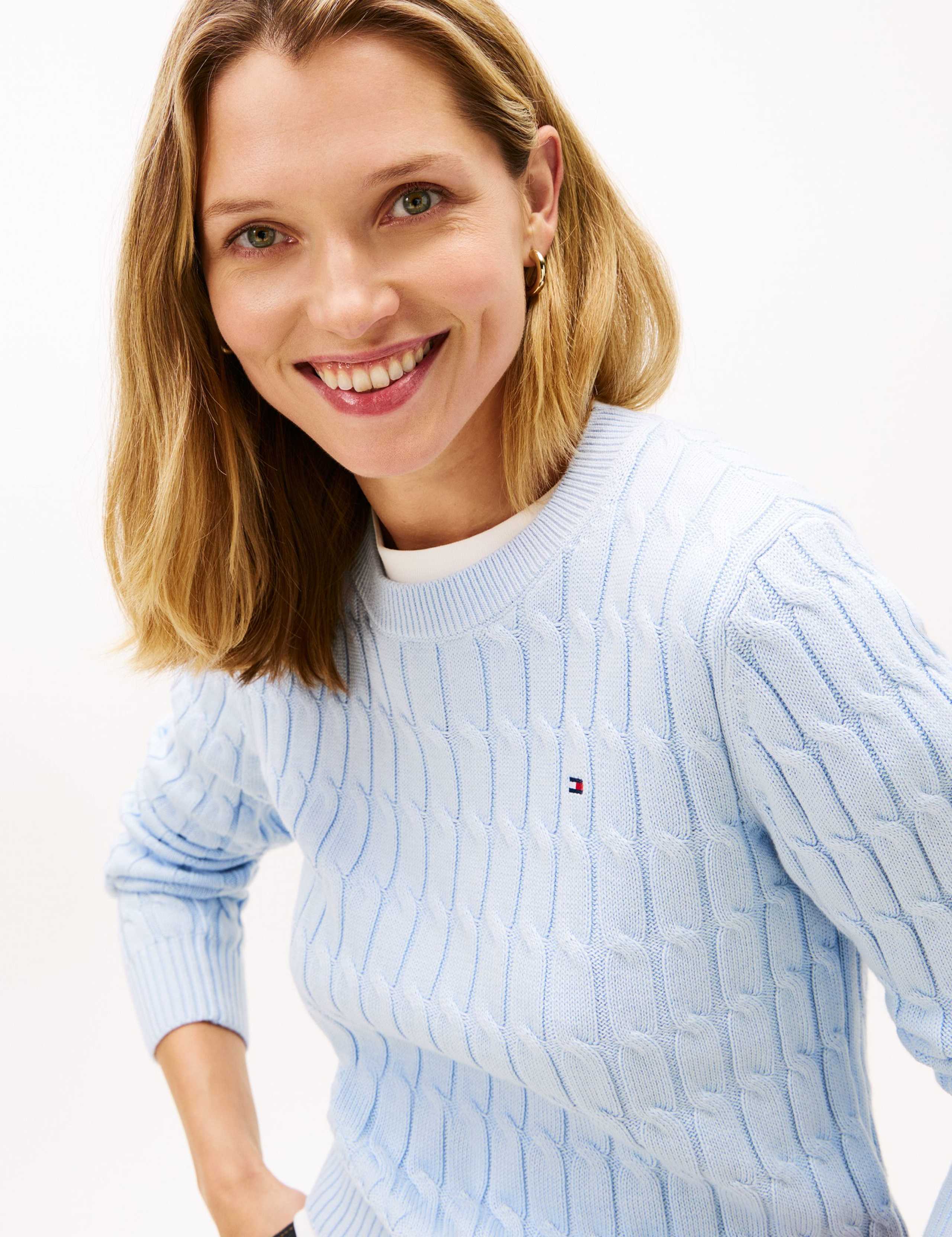 Pure Cotton Cable Knit Crew Neck Jumper 5 of 5