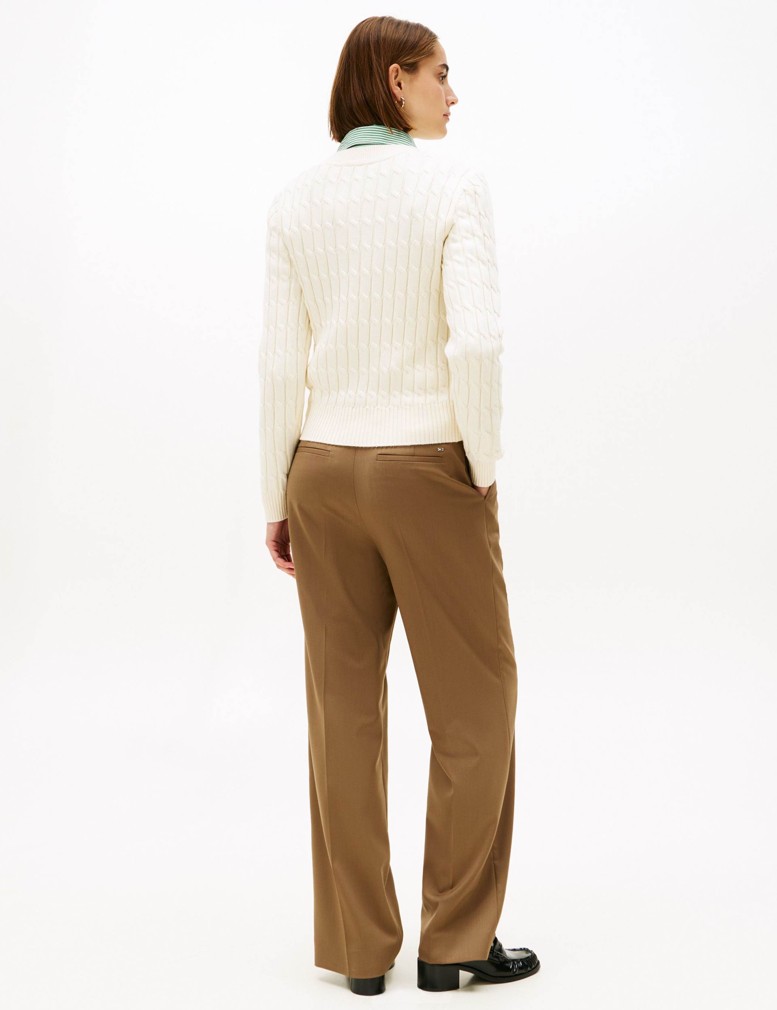 Pure Cotton Cable Knit Crew Neck Jumper 4 of 5