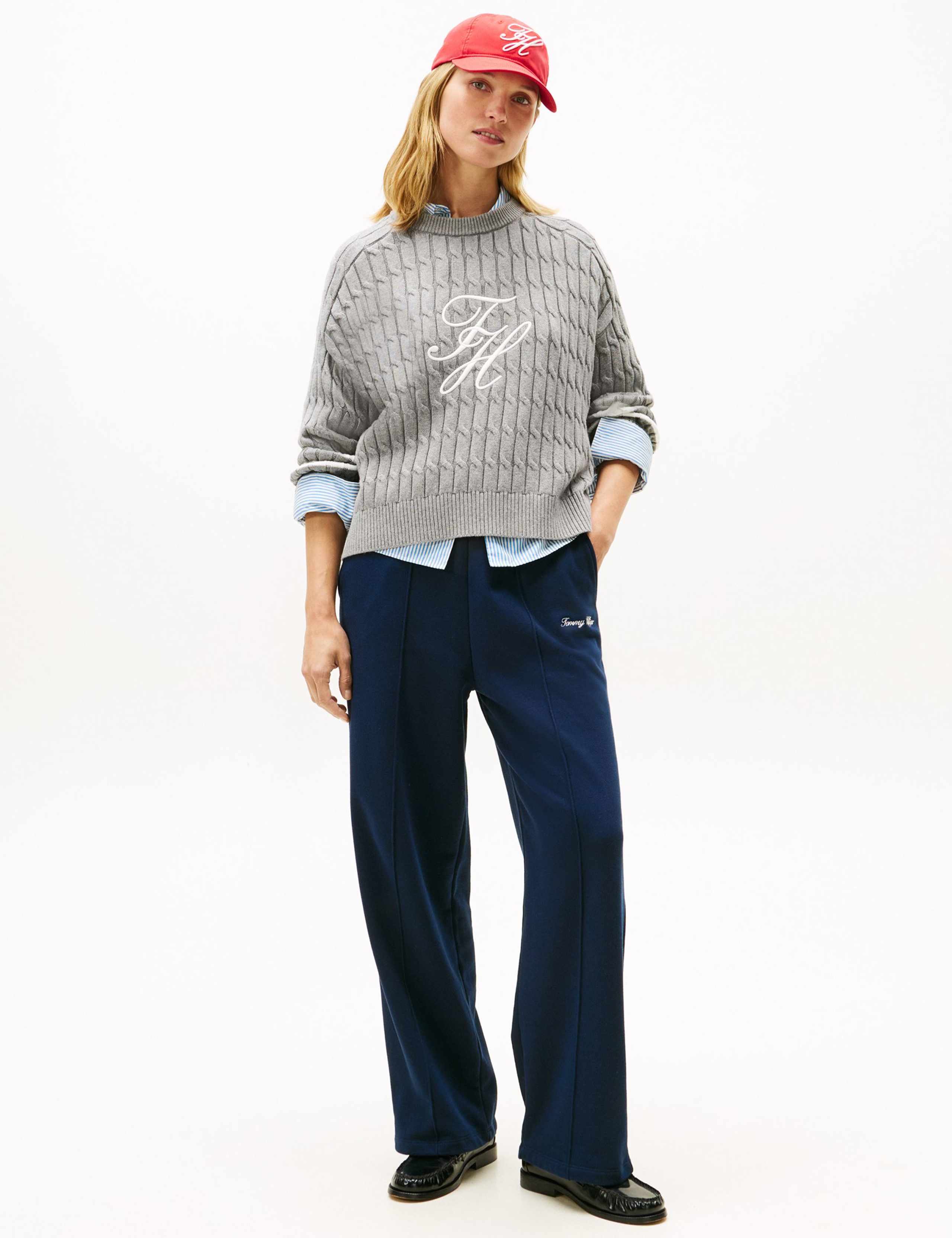 Pure Cotton Cable Knit Crew Neck Sweatshirt 4 of 5