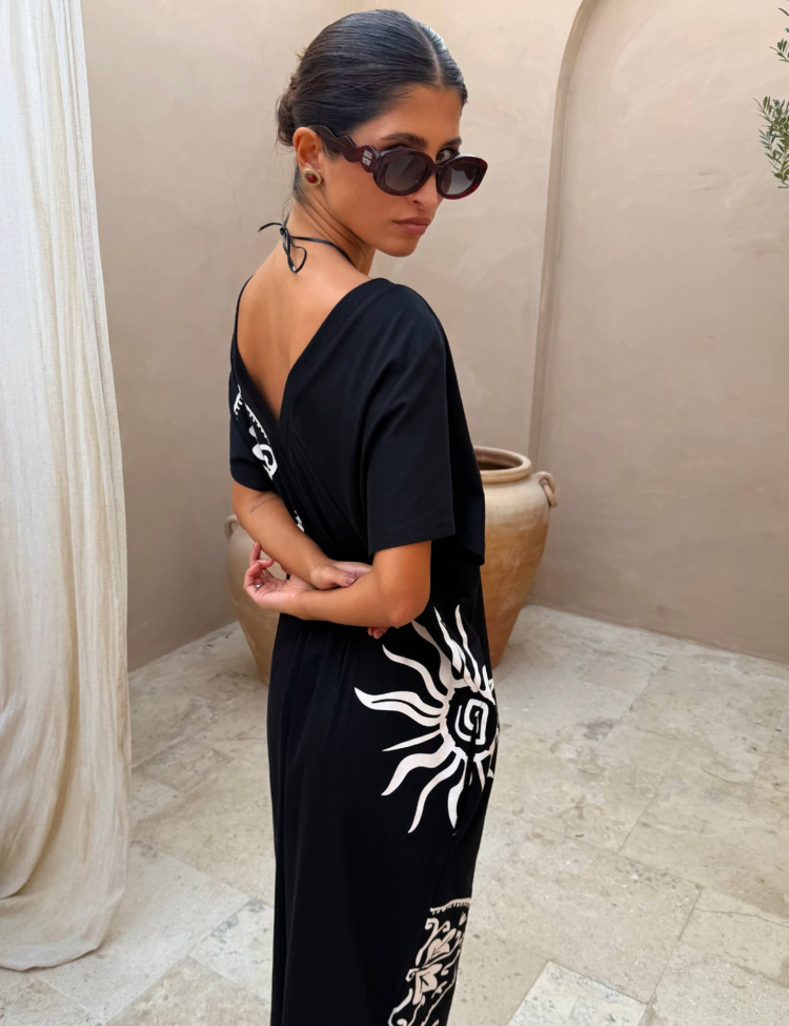 Pure Cotton Printed Midaxi T-Shirt Dress 3 of 4