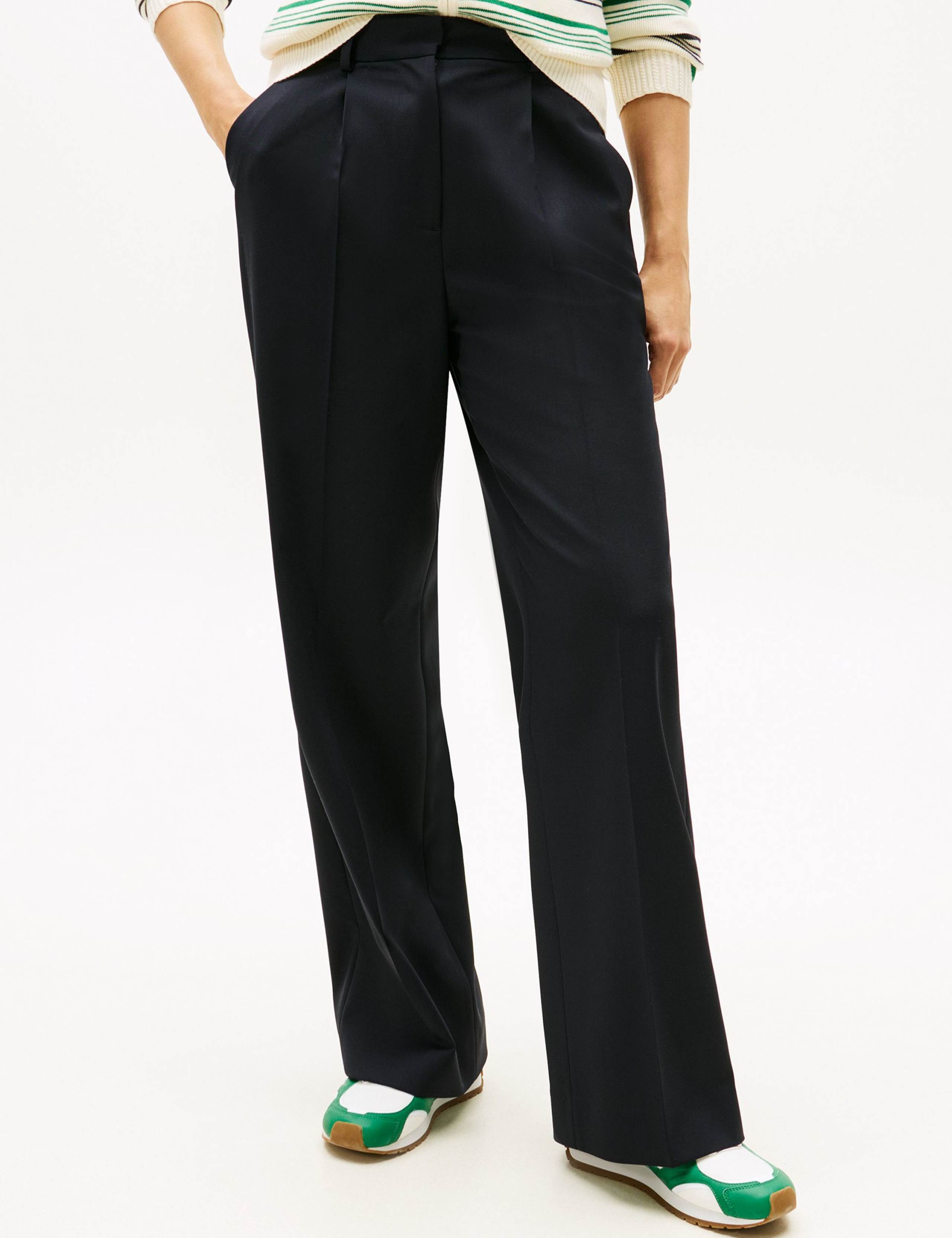 Wool Blend Wide Leg Trousers 1 of 5