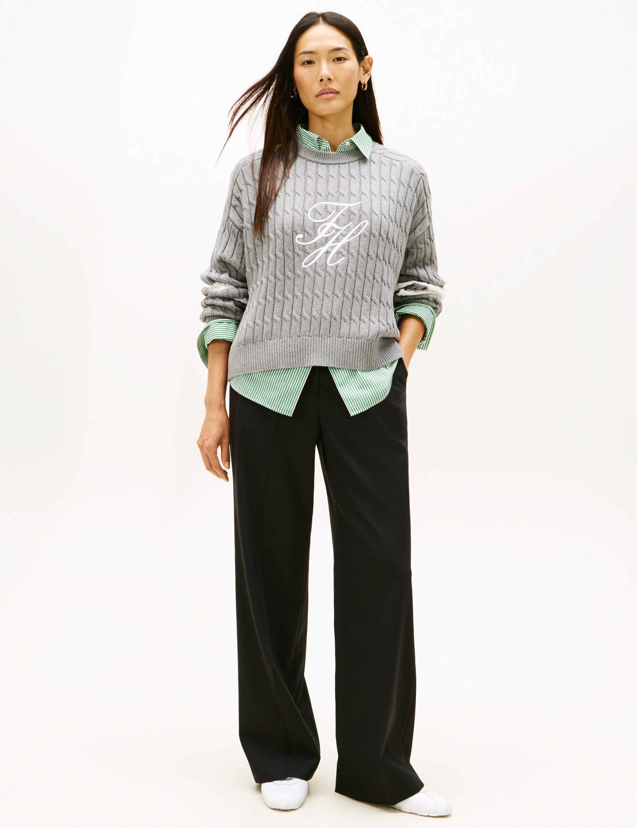 Wool Blend Wide Leg Trousers 3 of 5