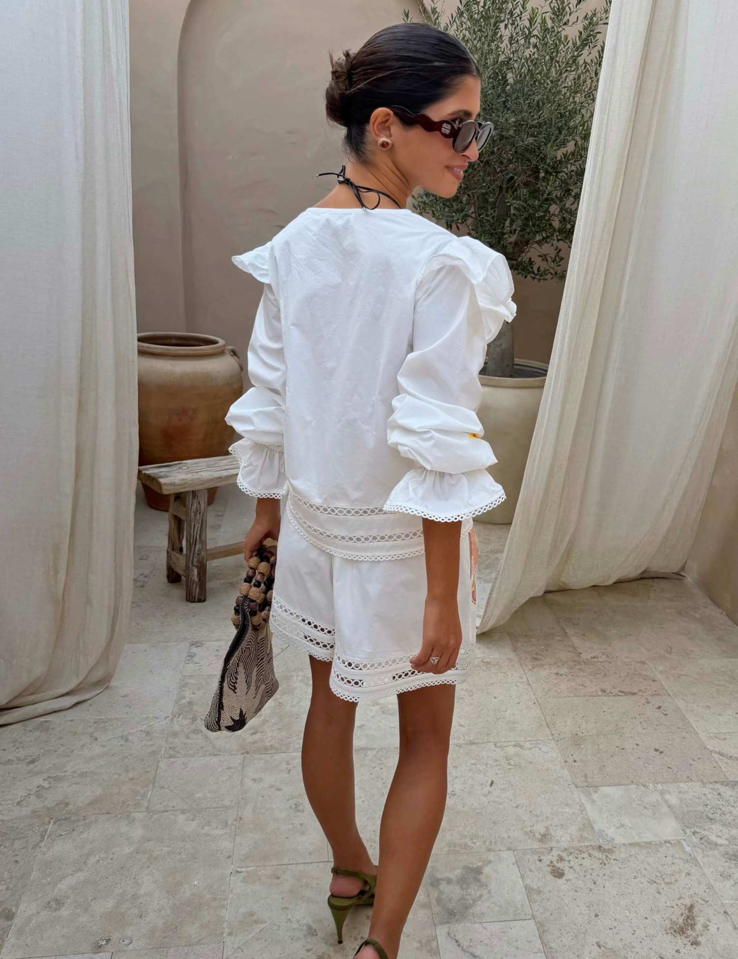 Pure Cotton Ruffle Detail Blouse 4 of 4