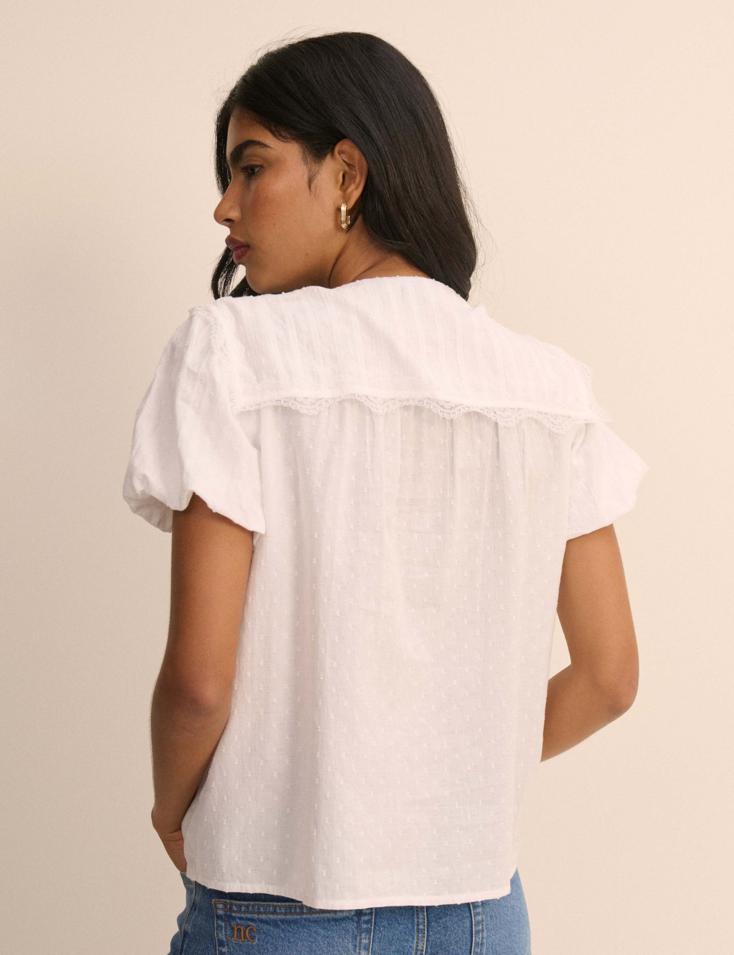 Pure Cotton Lace Detail Collared Shirt 3 of 5