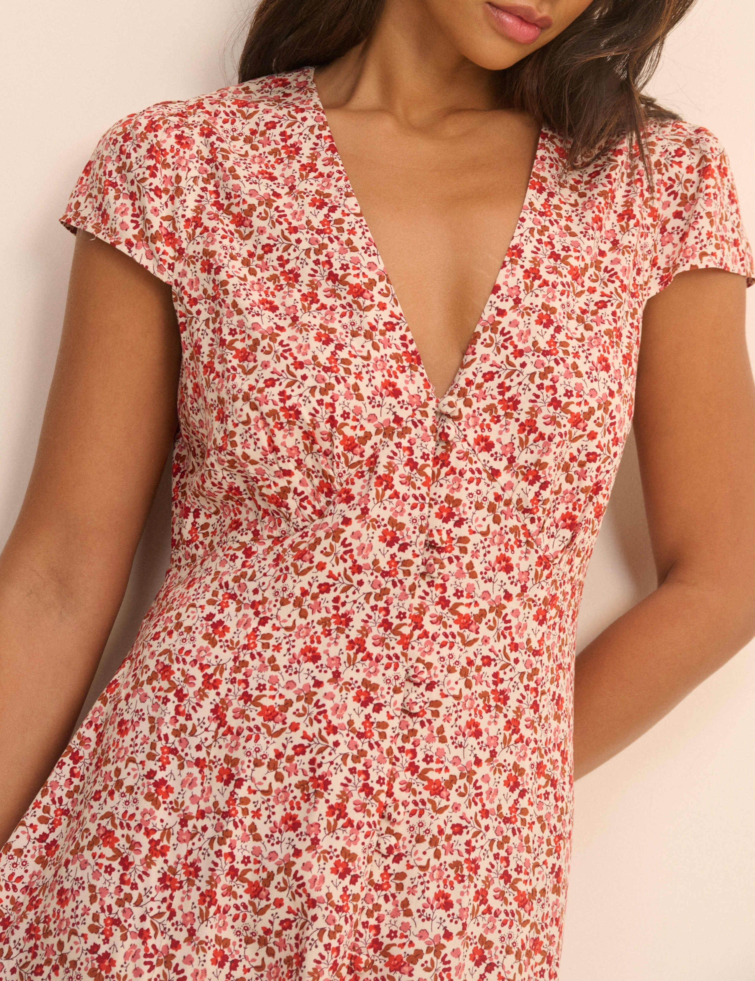 Ditsy Floral V-Neck Midi Tea Dress 5 of 5