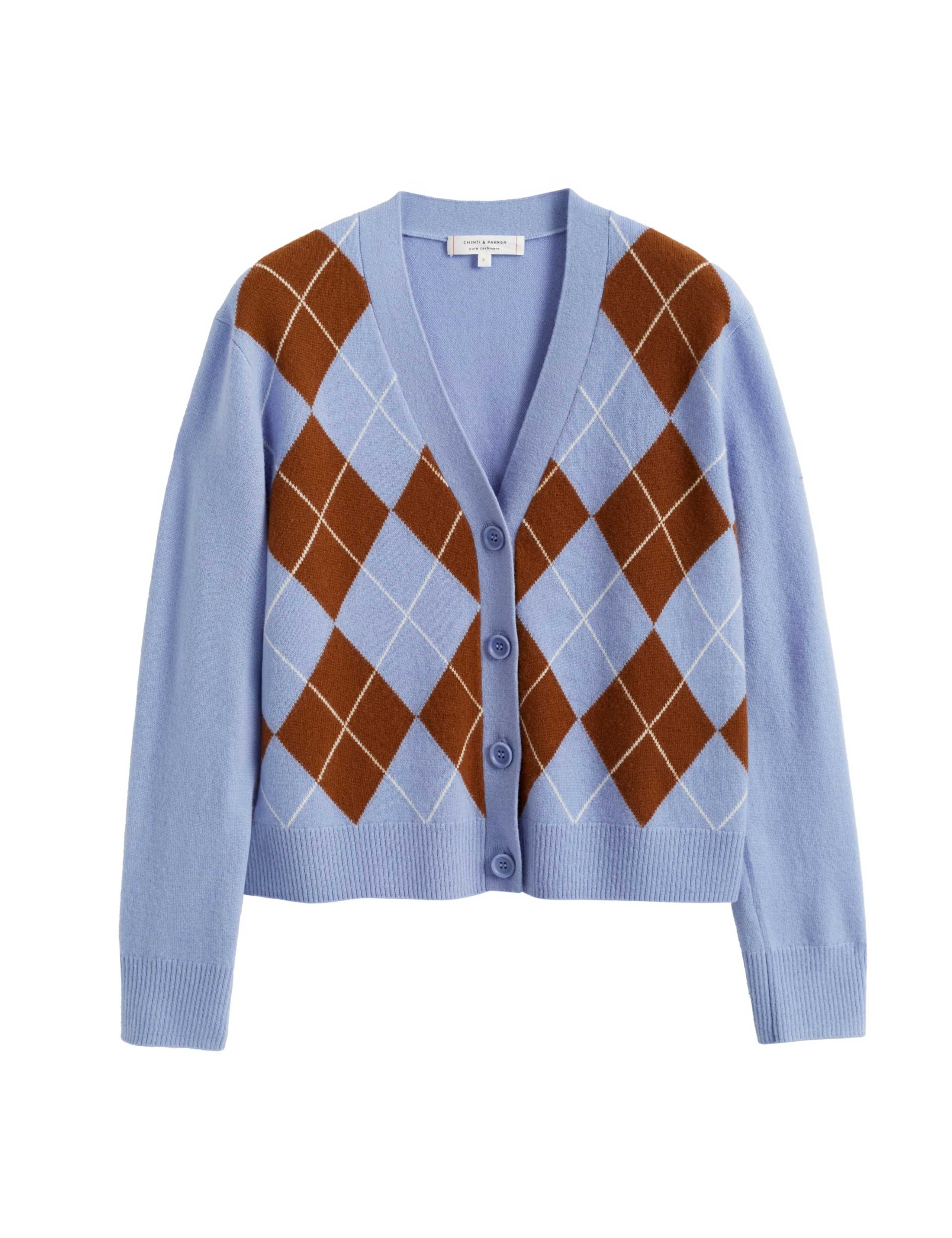 Wool Rich Argyle Cardigan with Cashmere 2 of 4