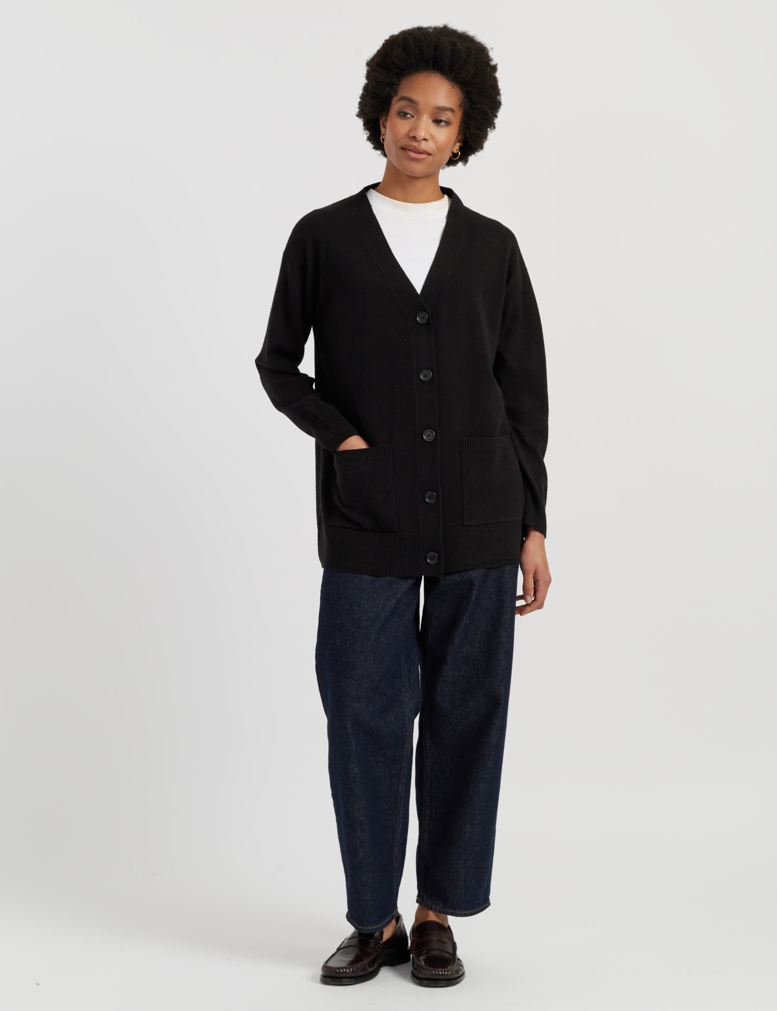Wool Rich V-Neck Longline Cardigan 3 of 4
