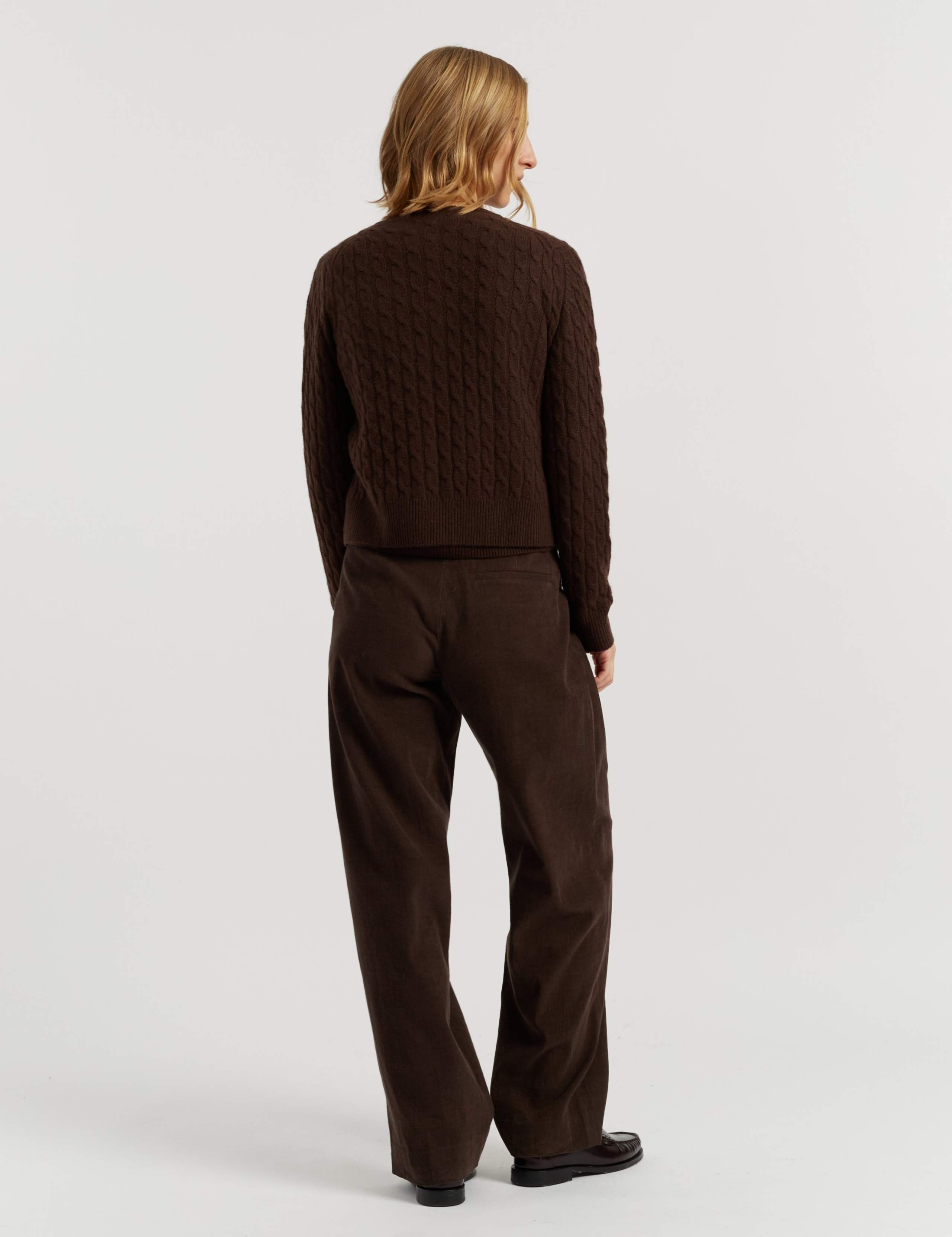 Pure Cashmere Cable Knit Crew Neck Cardigan 4 of 4