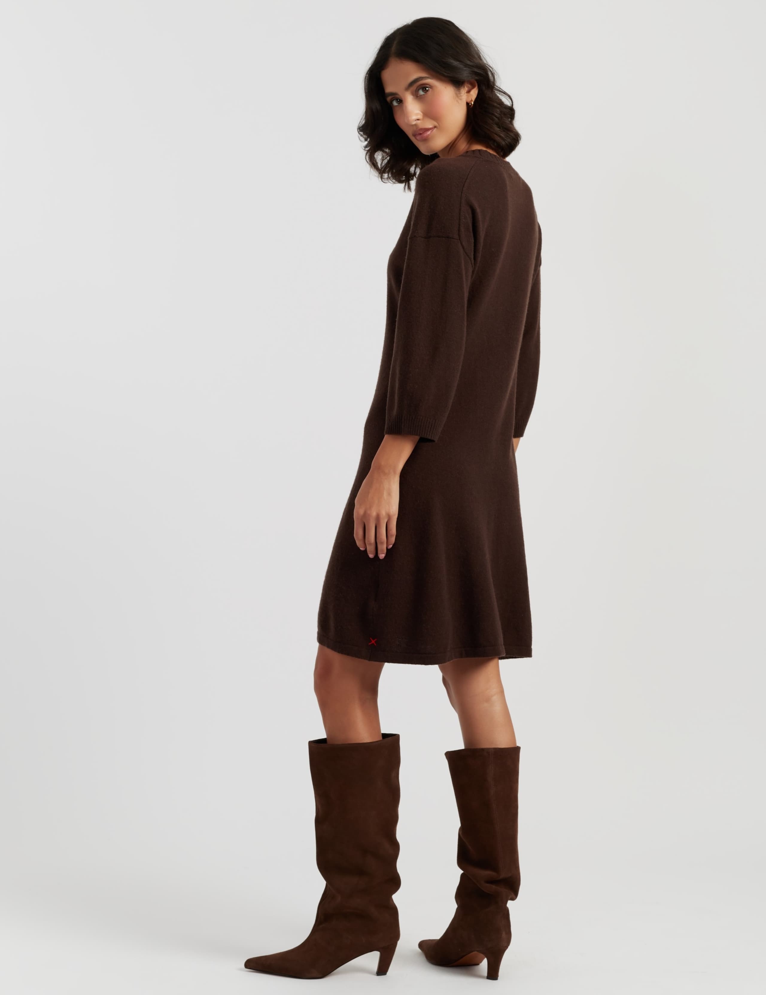 Wool Rich Mini Skater Dress with Cashmere 3 of 3