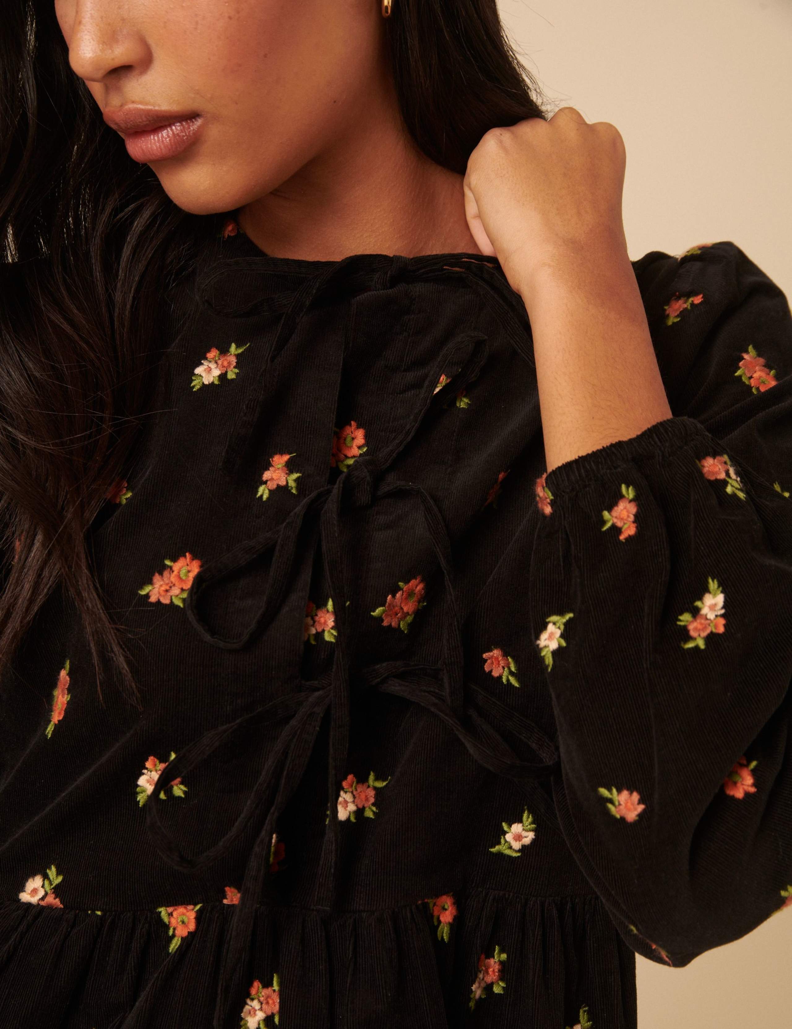 Pure Cotton Embroidered Mini Smock Dress 5 of 5