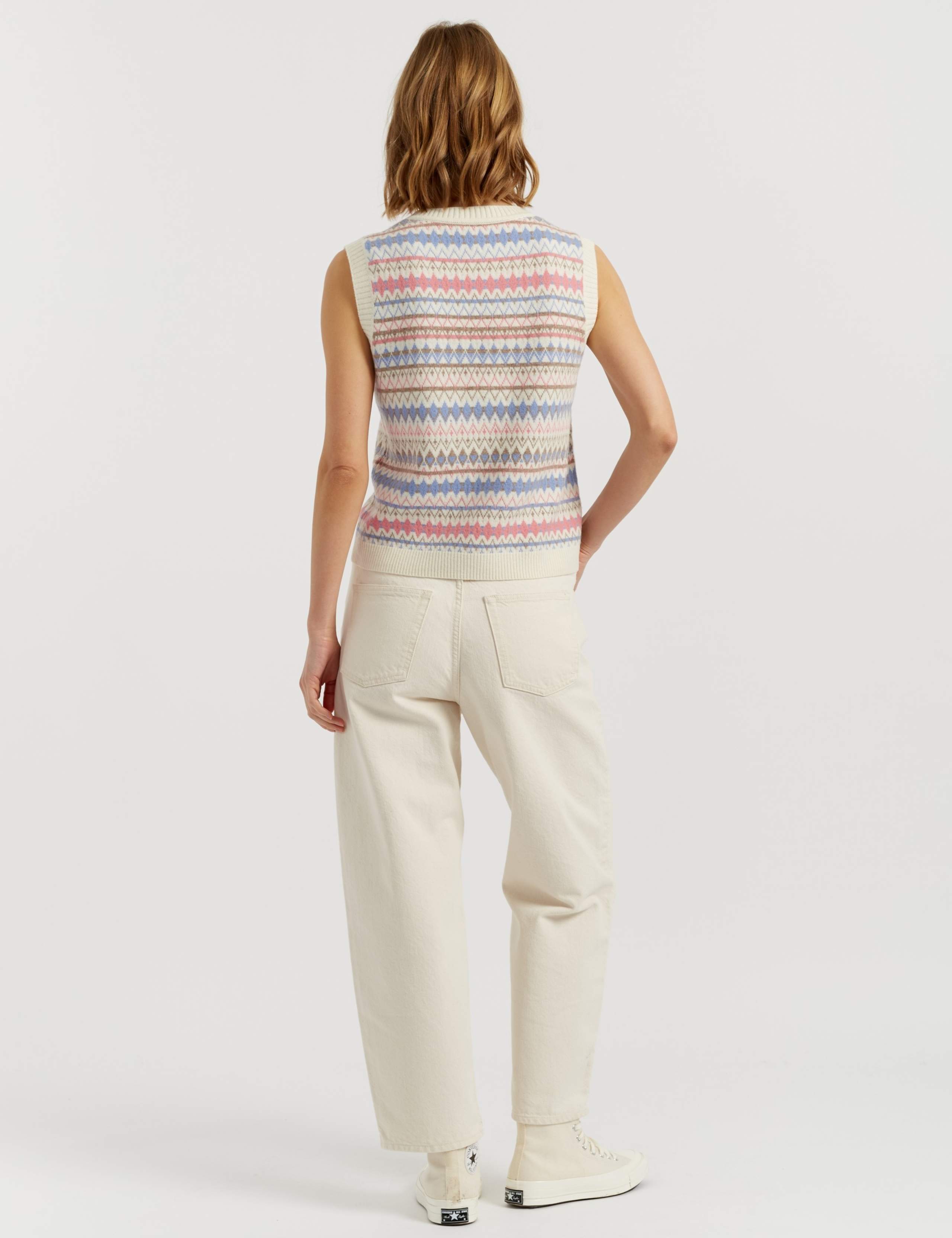 Wool Rich Fair Isle Knitted Vest with Cashmere 4 of 4