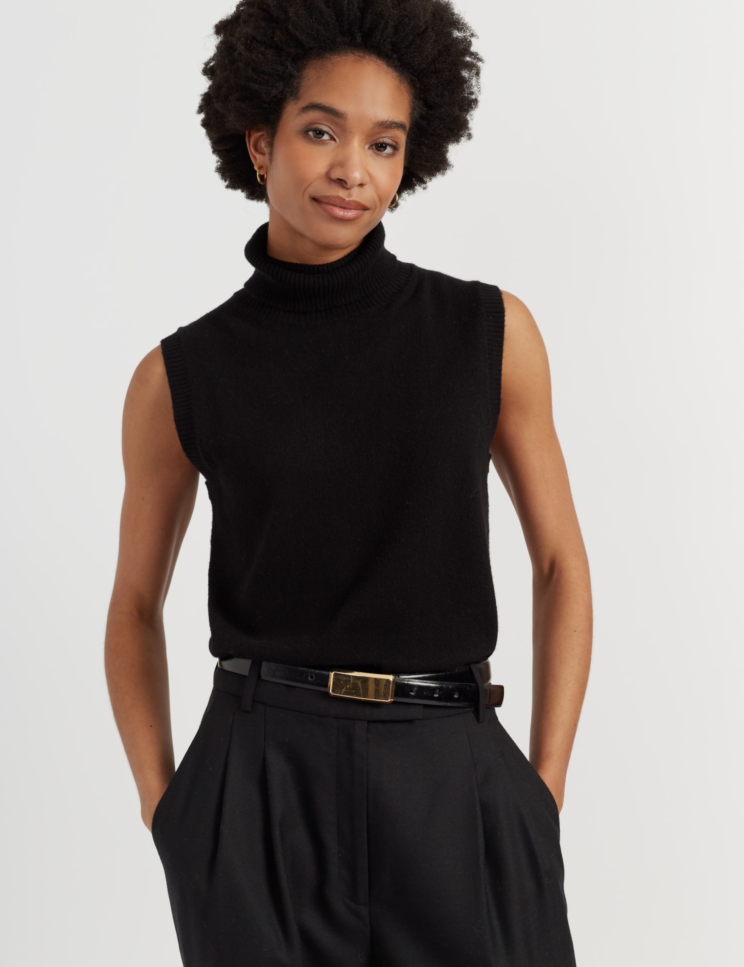 Wool Rich Knitted Vest with Cashmere 1 of 4