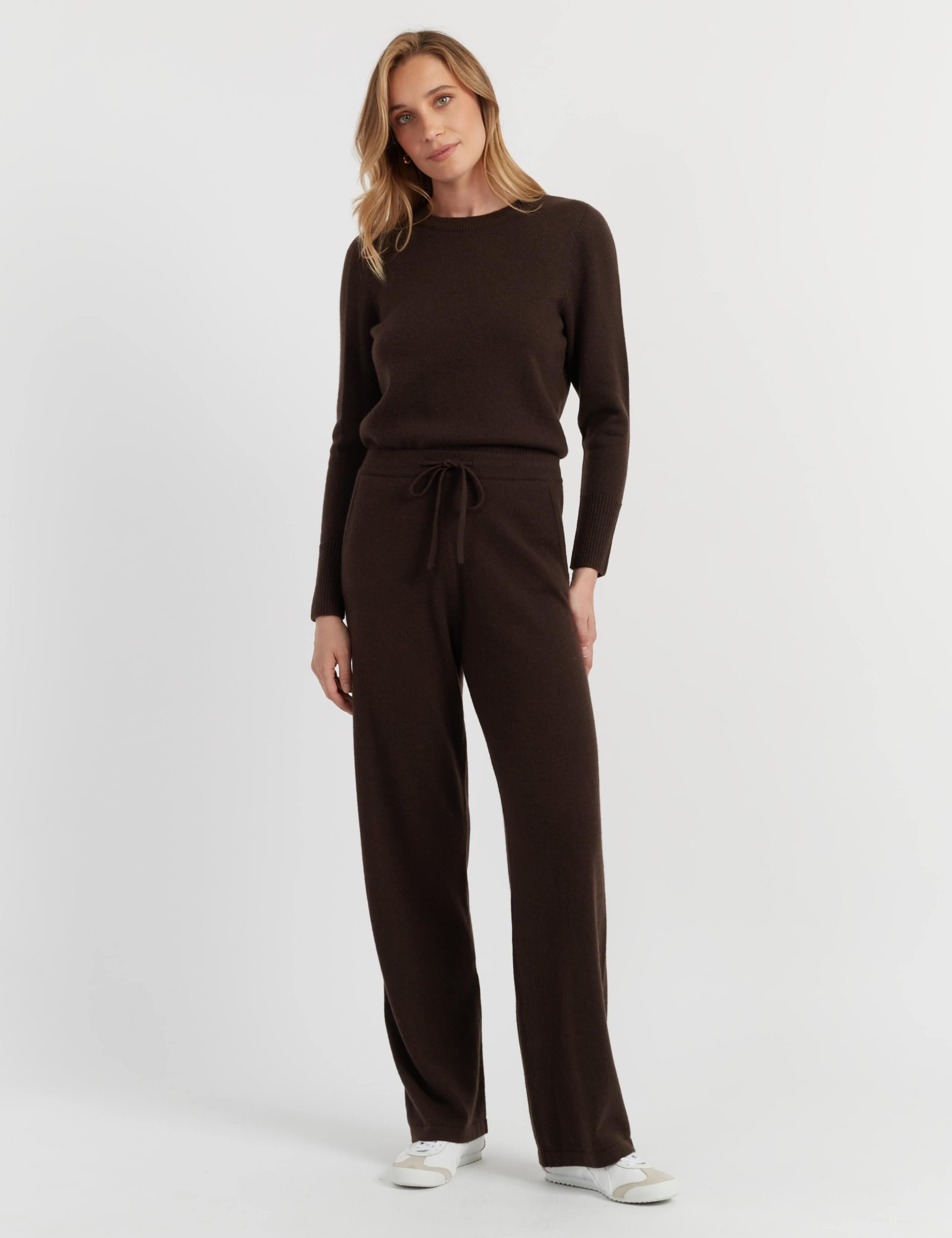 Pure Cashmere Wide Leg Track Pants 2 of 3