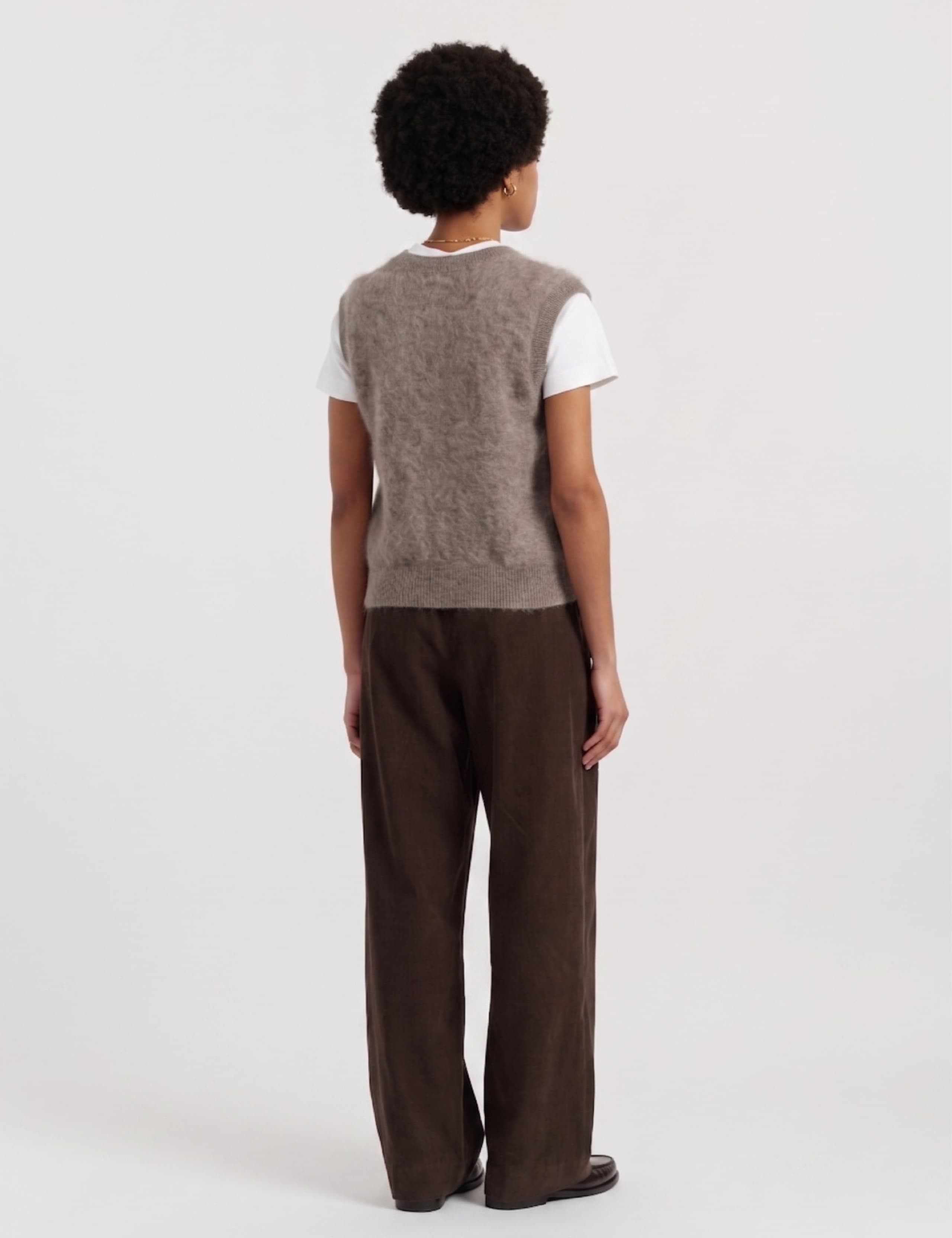 Pure Merino Wool Crew Neck Knitted Vest 3 of 3