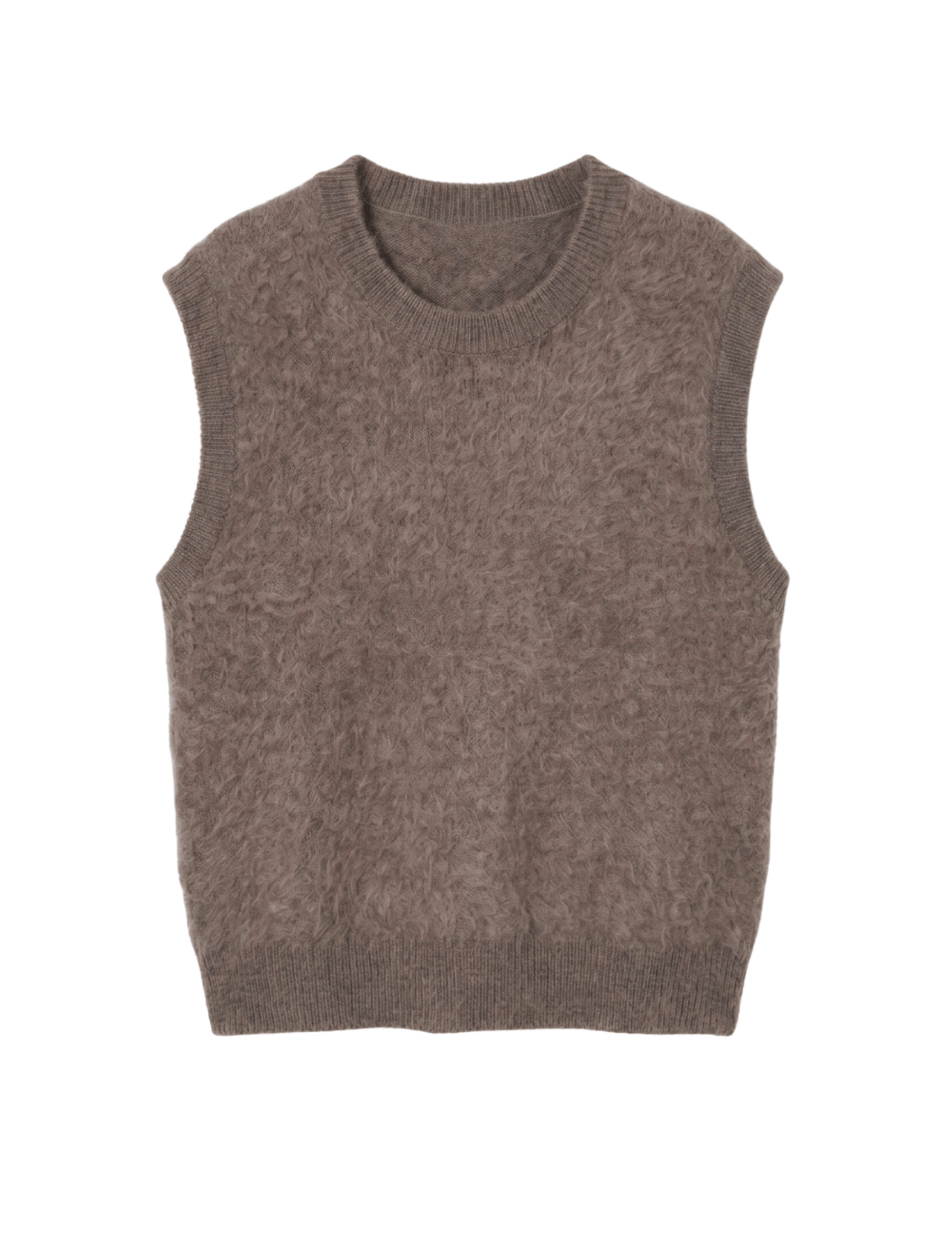 Pure Merino Wool Crew Neck Knitted Vest 2 of 3