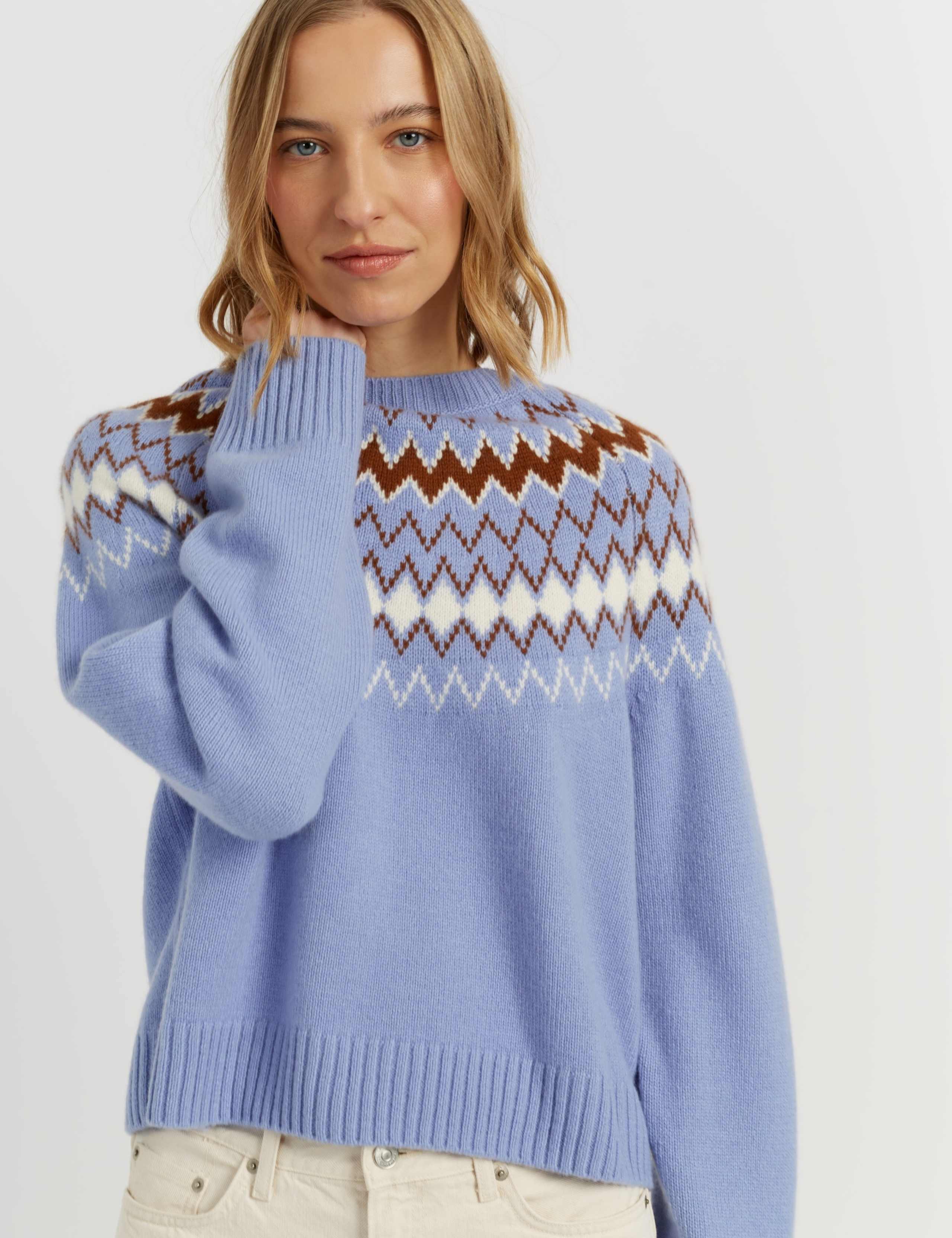 Wool With Cashmere Fair Isle Textured Jumper 3 of 4