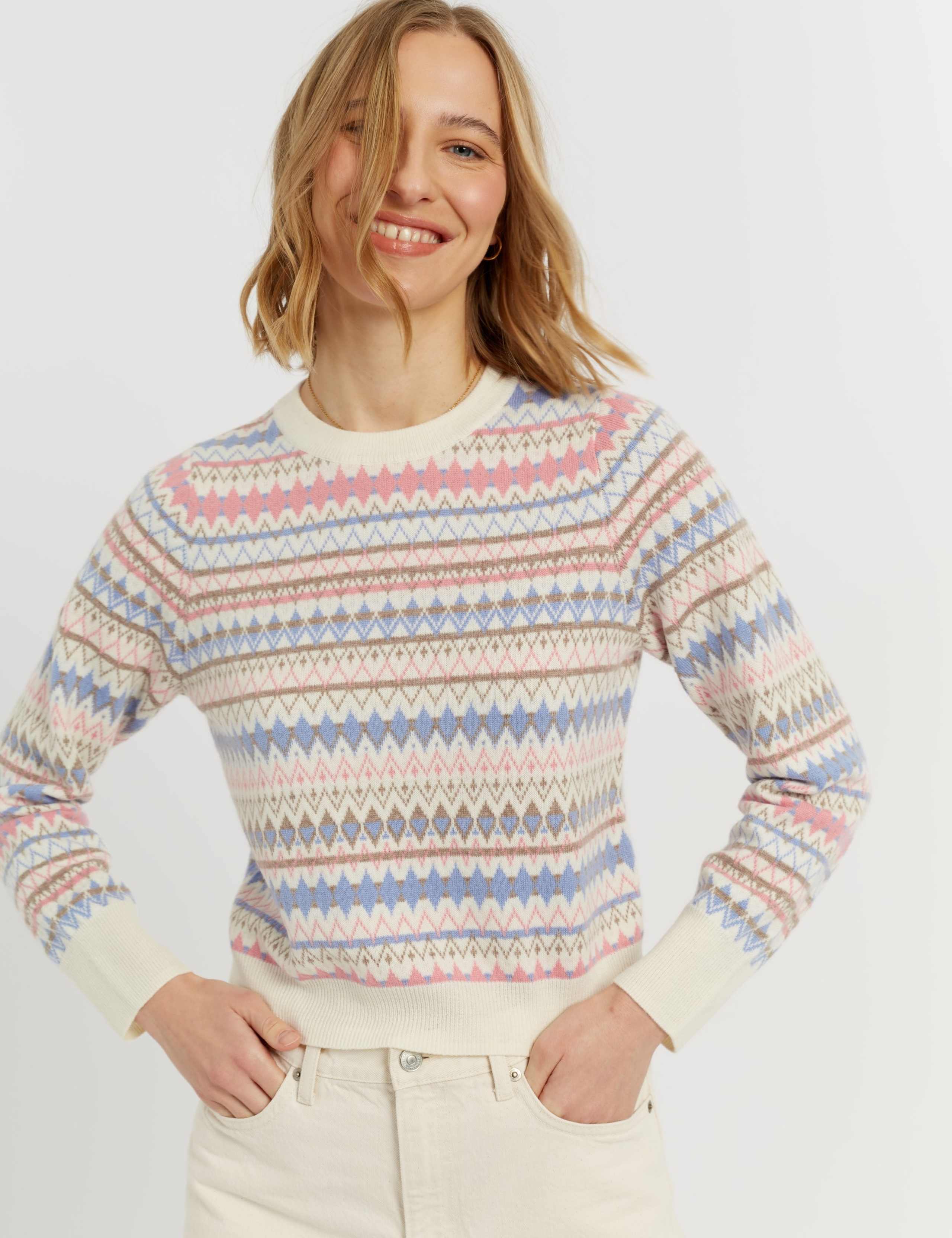 Wool With Cashmere Fair Isle Textured Jumper 3 of 4