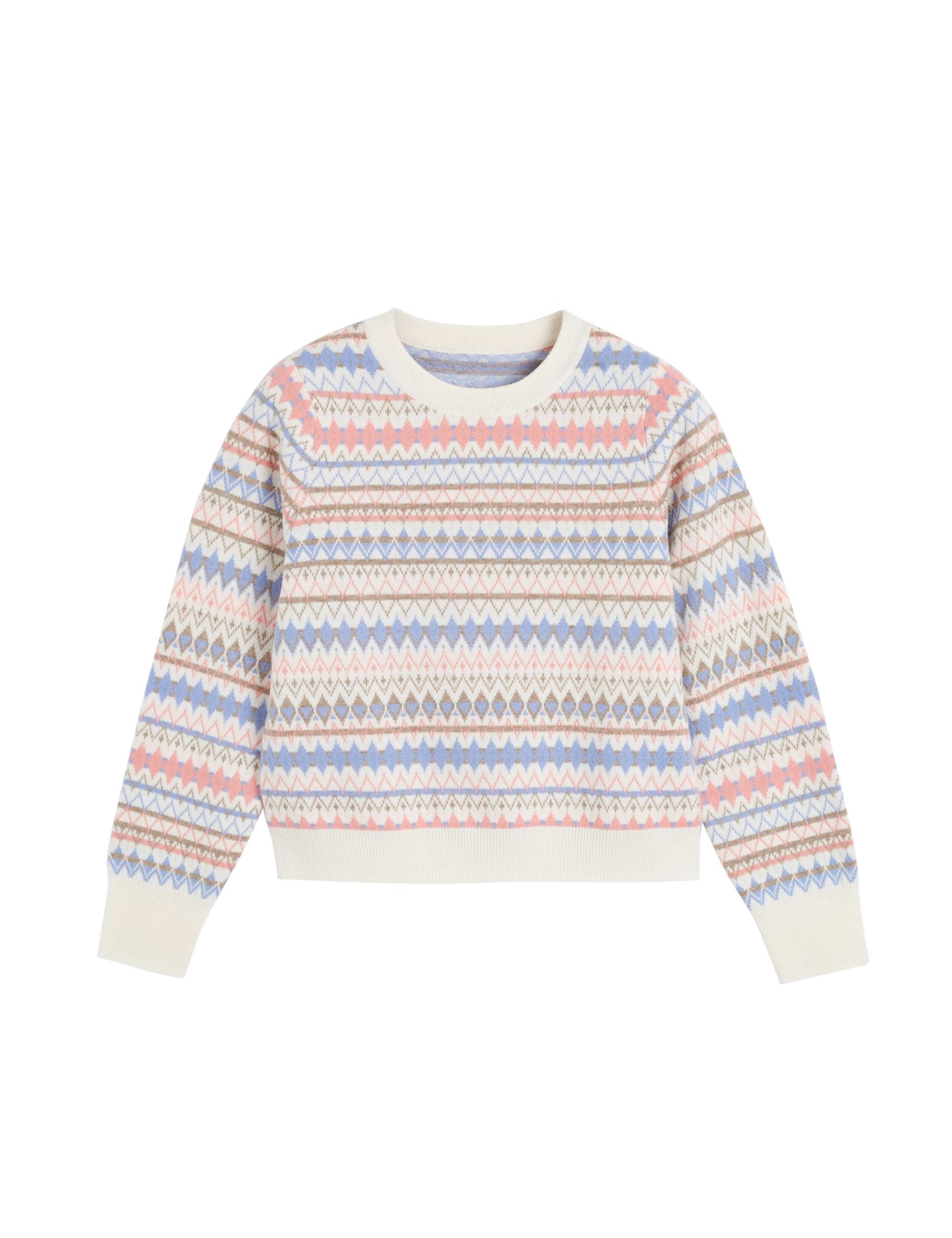 Wool With Cashmere Fair Isle Textured Jumper 2 of 4