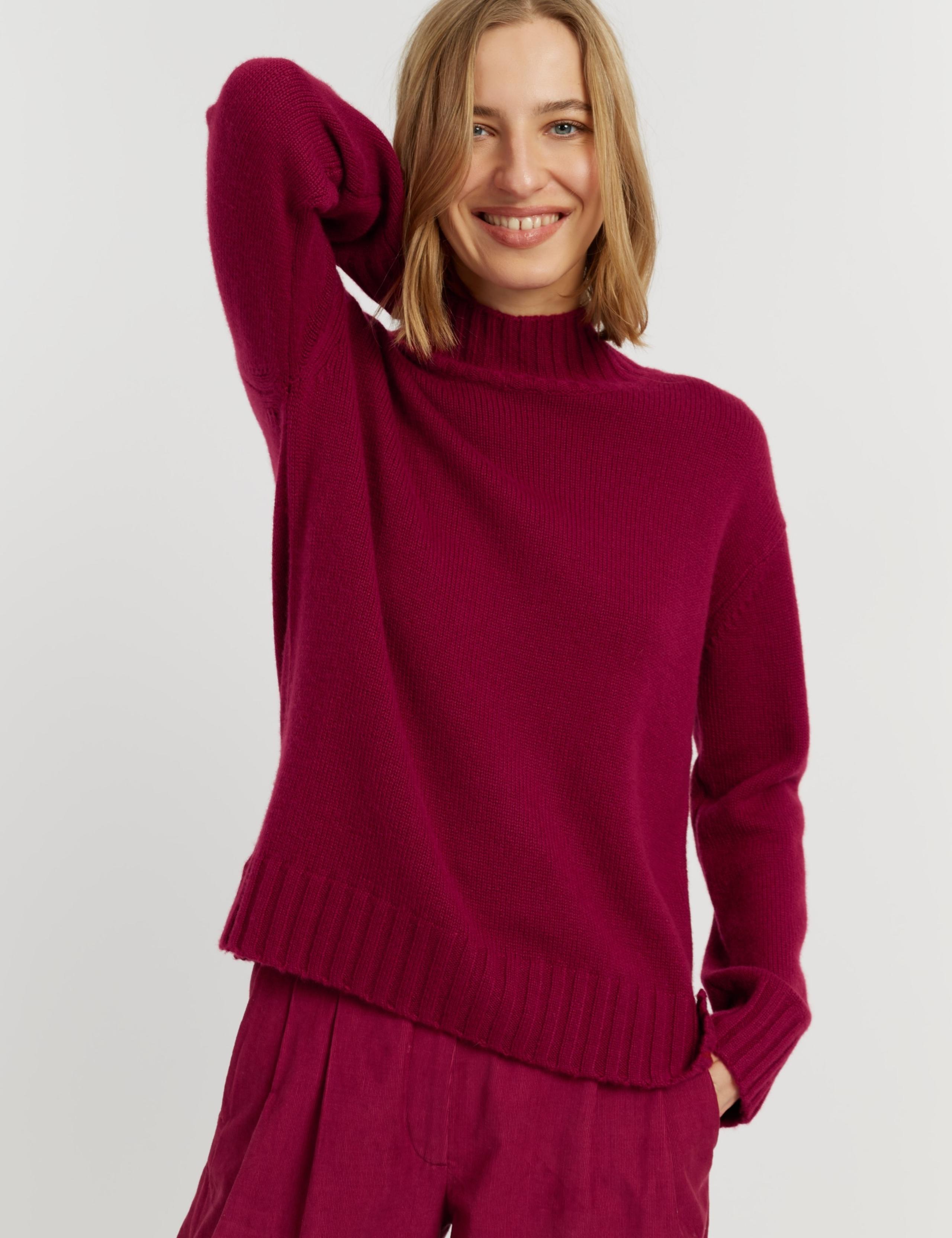 Pure Cashmere Funnel Neck Relaxed Jumper 3 of 4