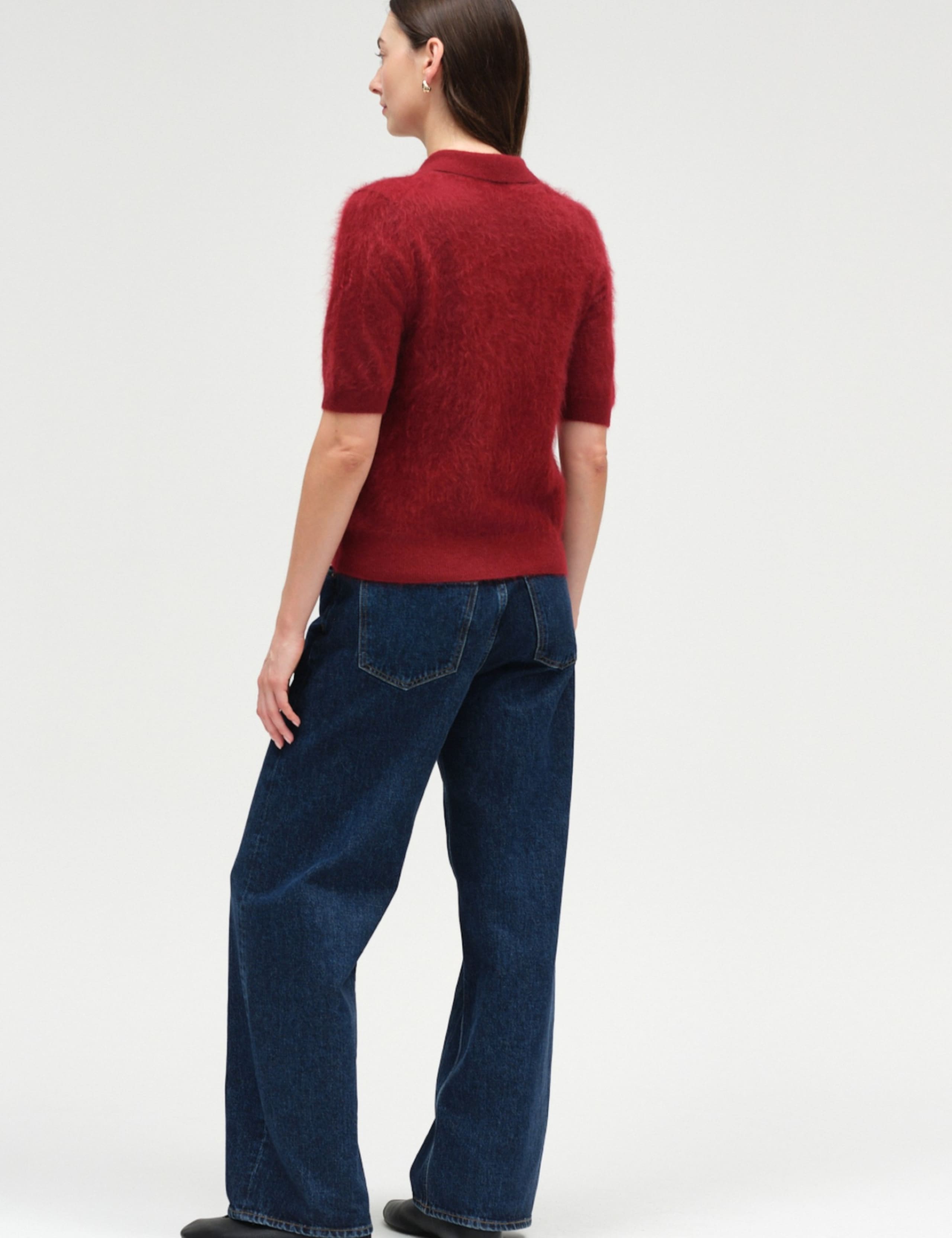 Brushed Pure Merino Wool Collared Knitted Top 4 of 4