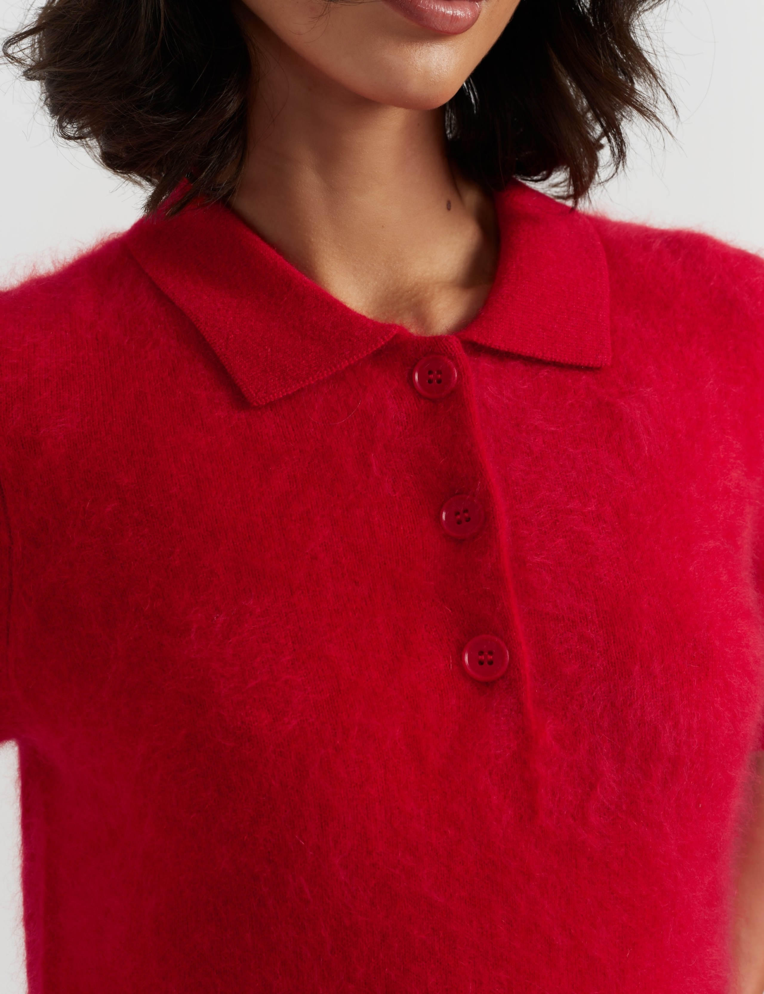 Pure Merino Wool Collared Knitted Top 3 of 3