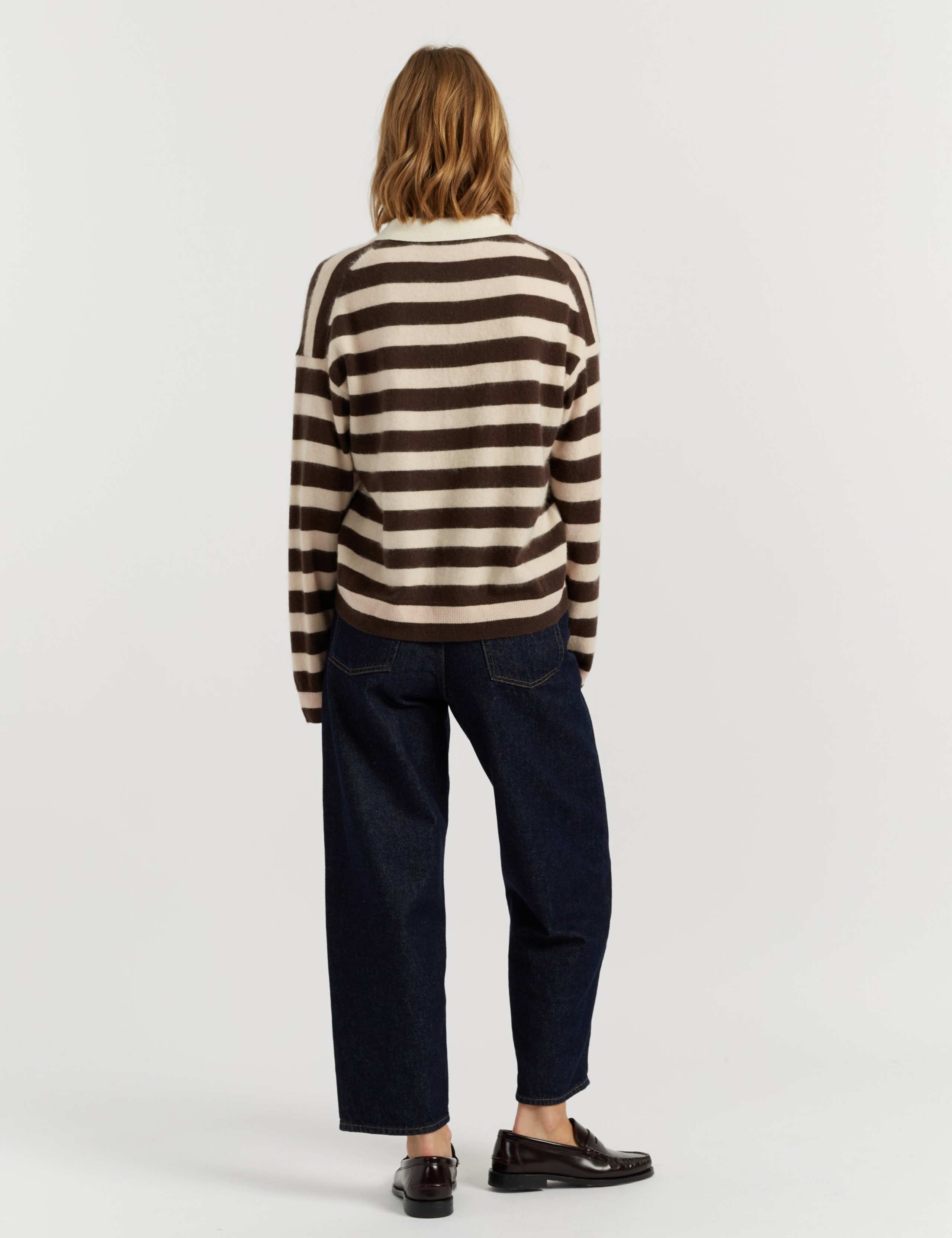 Pure Merino Wool Striped Collared Sweatshirt 4 of 4