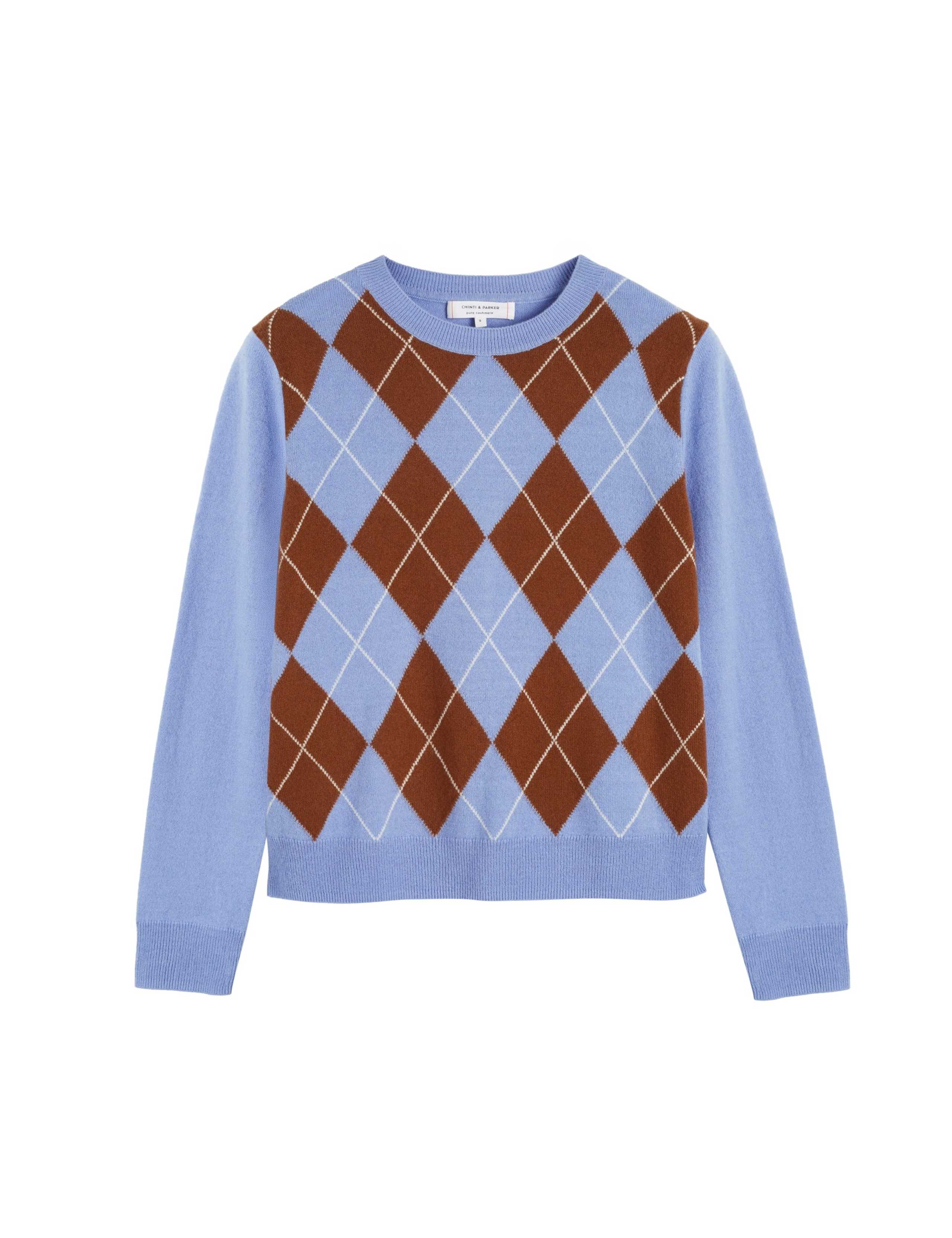 Wool With Cashmere Argyle Crew Neck Jumper 2 of 4
