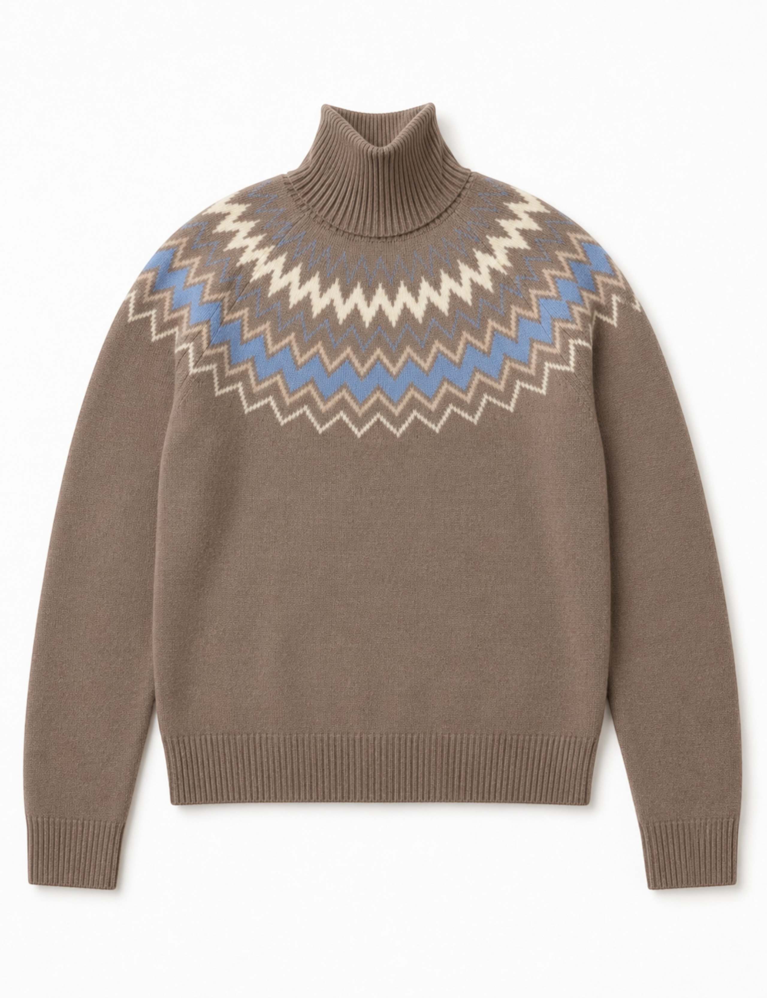 Wool with Cashmere Fair Isle Polo Neck Jumper 2 of 4