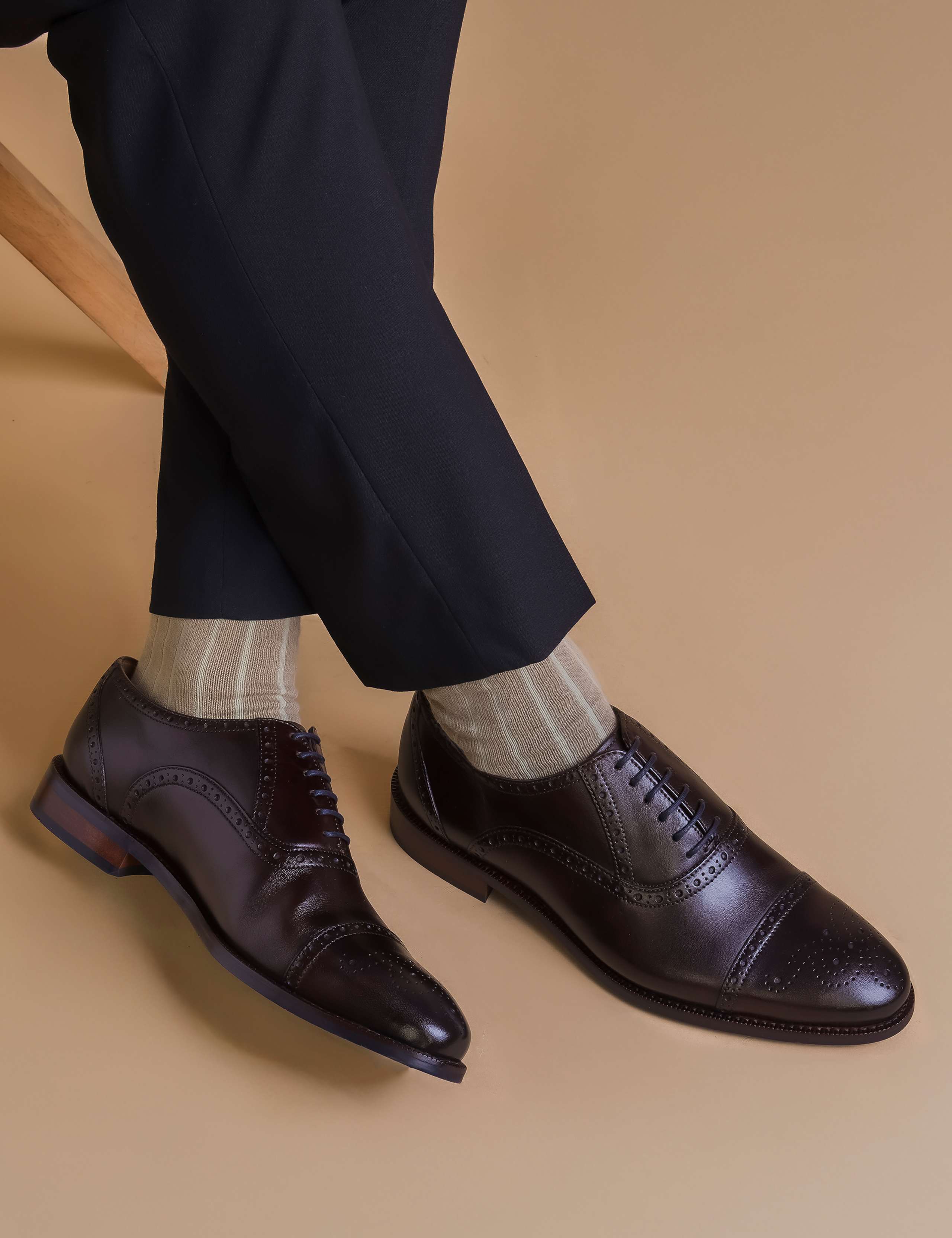 Wide Fit Leather Oxford Shoes 1 of 7