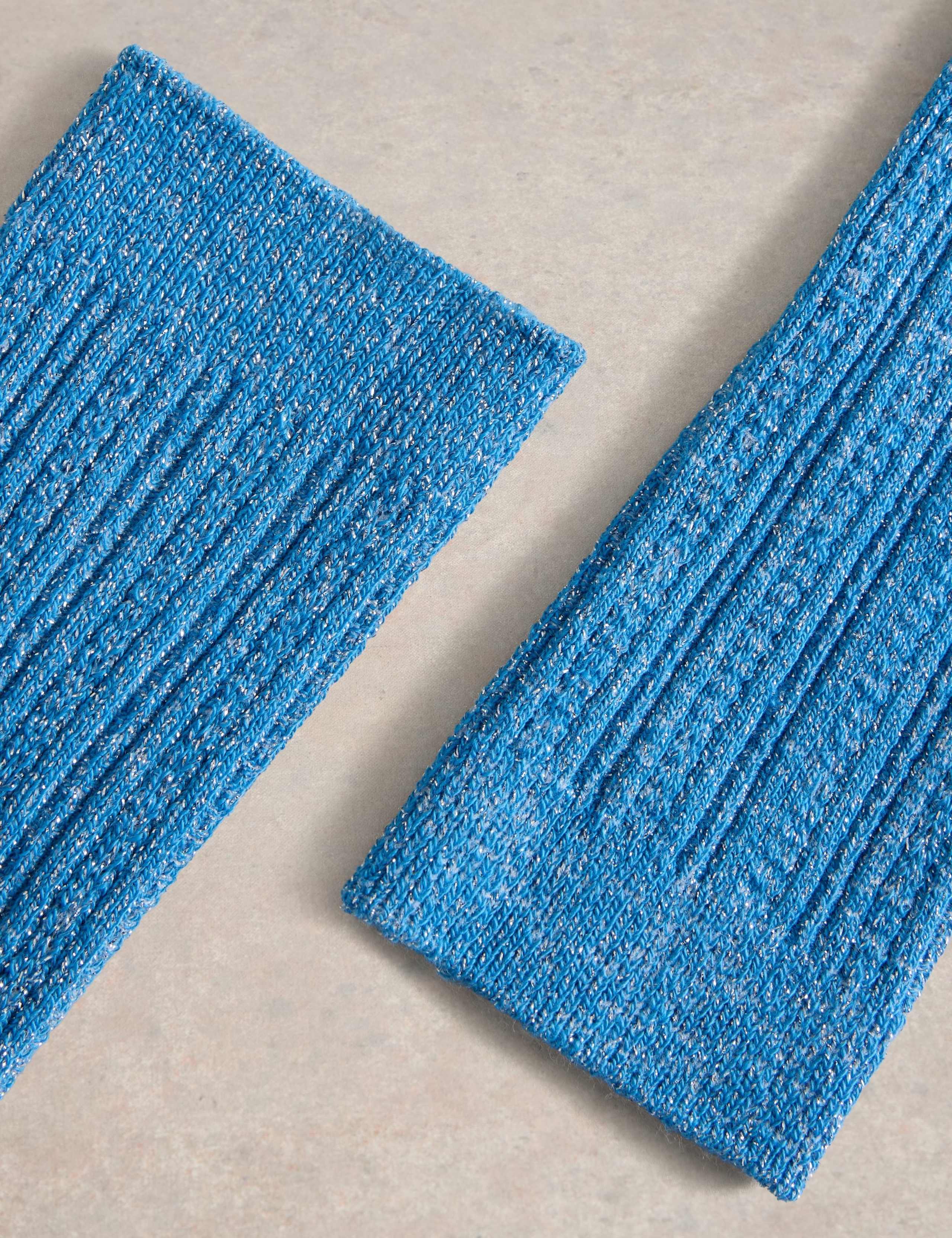 Cotton Rich Sparkle Cable Ankle High Socks 2 of 2