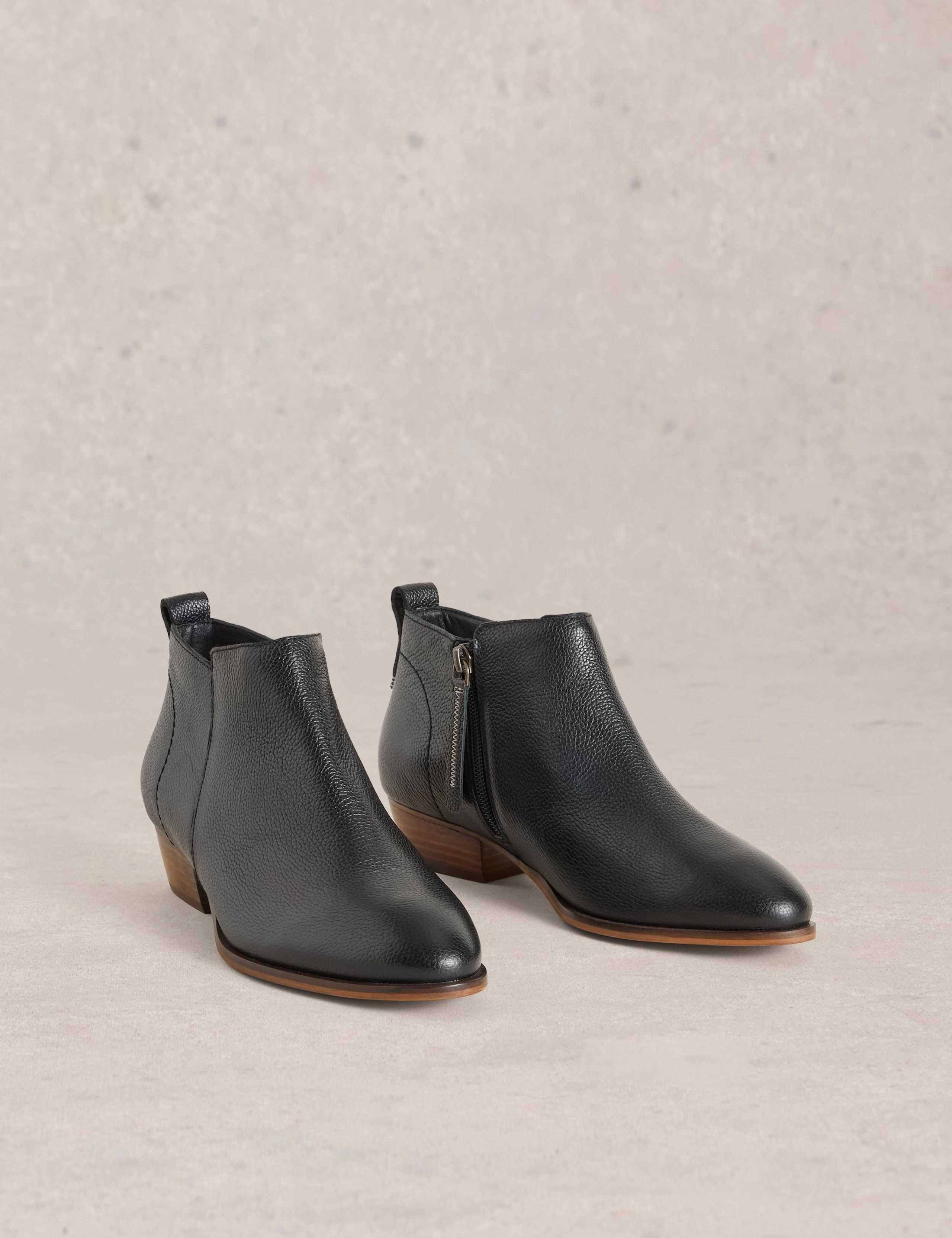 Wide Fit Leather Ankle Boot 2 of 4