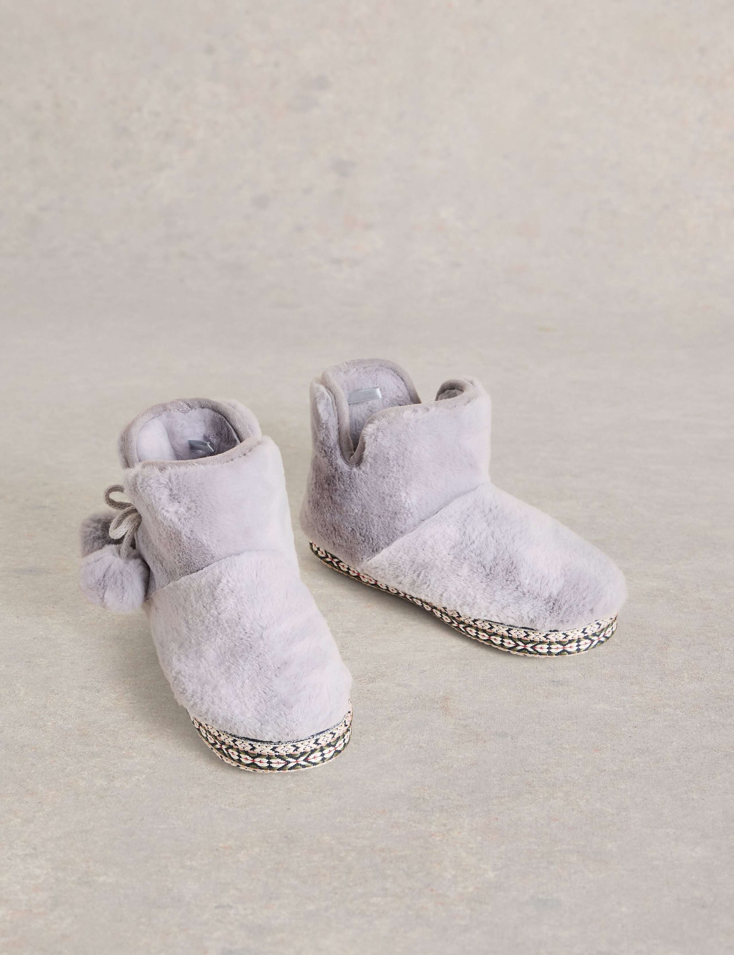 Faux Fur Pom Pom Slipper Boots 2 of 4