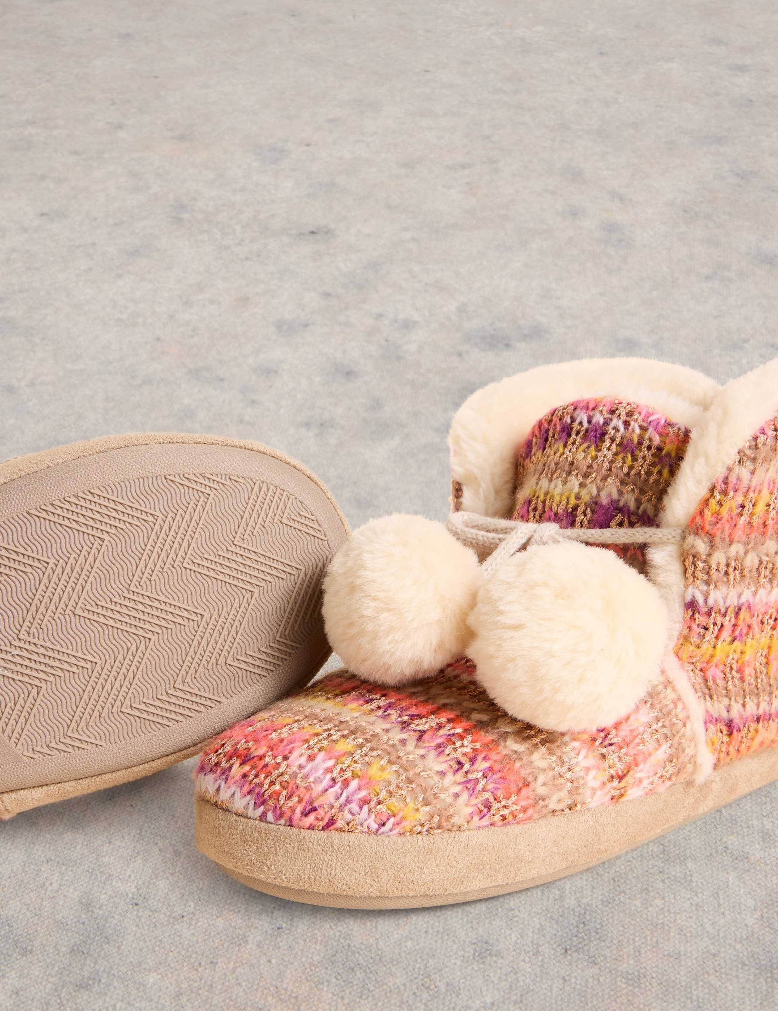 Knitted Pom Pom Slipper Boots 4 of 4