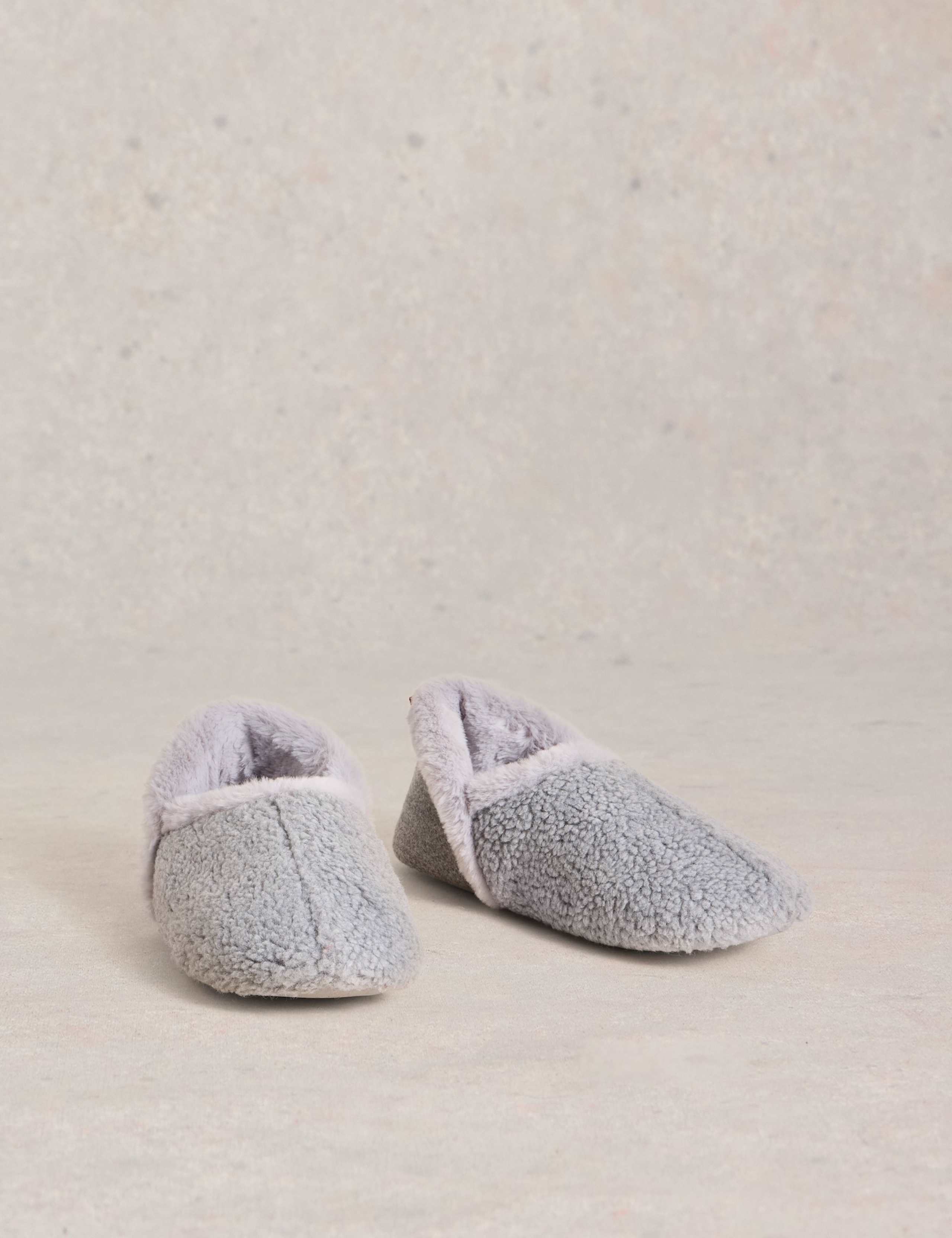 Borg and Faux Fur Moccasin Slipper Boots 2 of 4